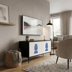 POLISH FOLK ART Compact 2-Door TV Cabinet