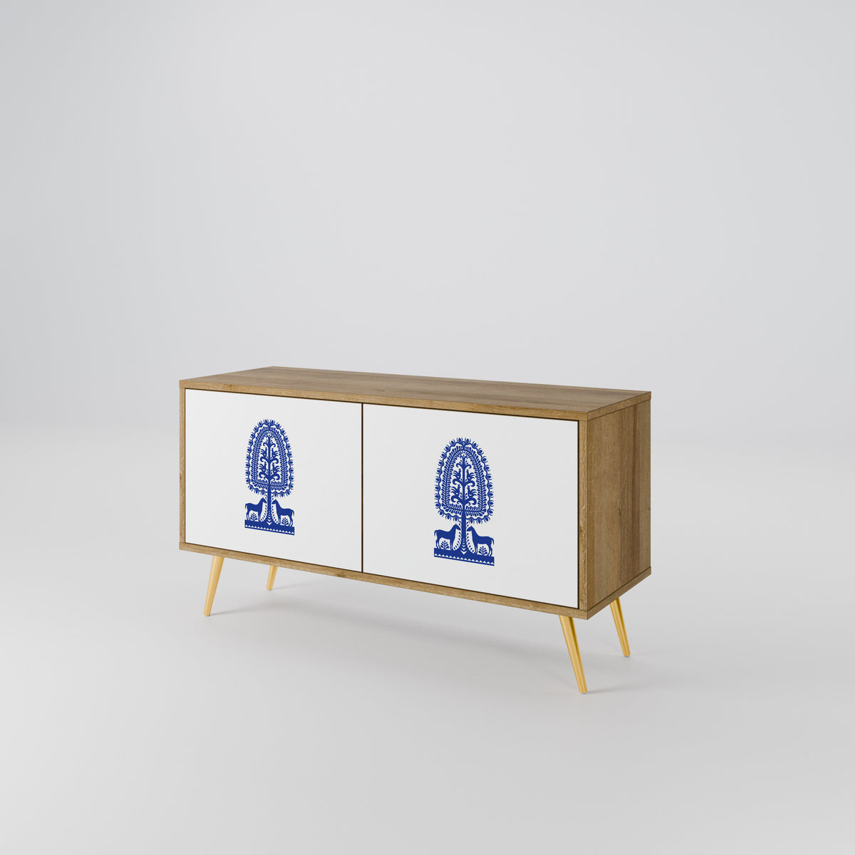 POLISH FOLK ART Móvel de TV Compacto de 2 Portas