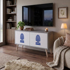POLISH FOLK ART Compact 2-Door TV Cabinet