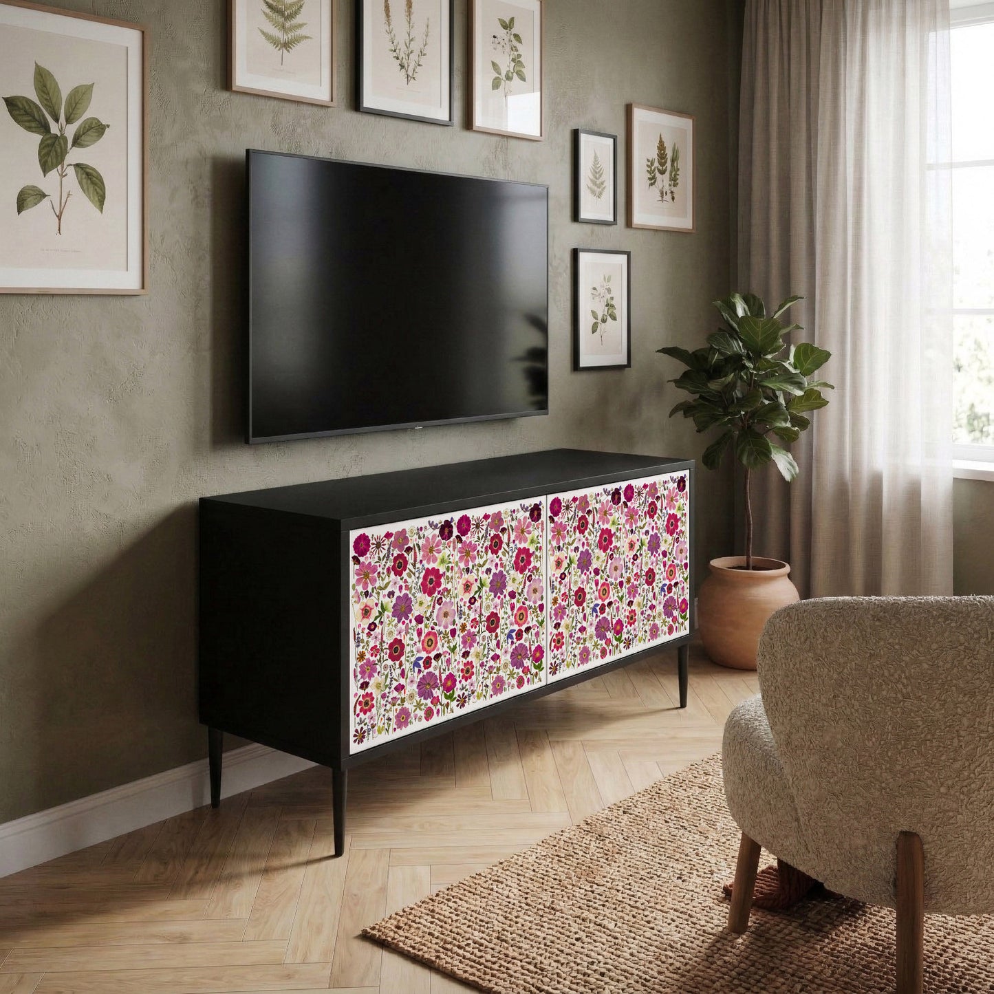 PETAL GARDEN Móvel de TV Compacto de 2 Portas