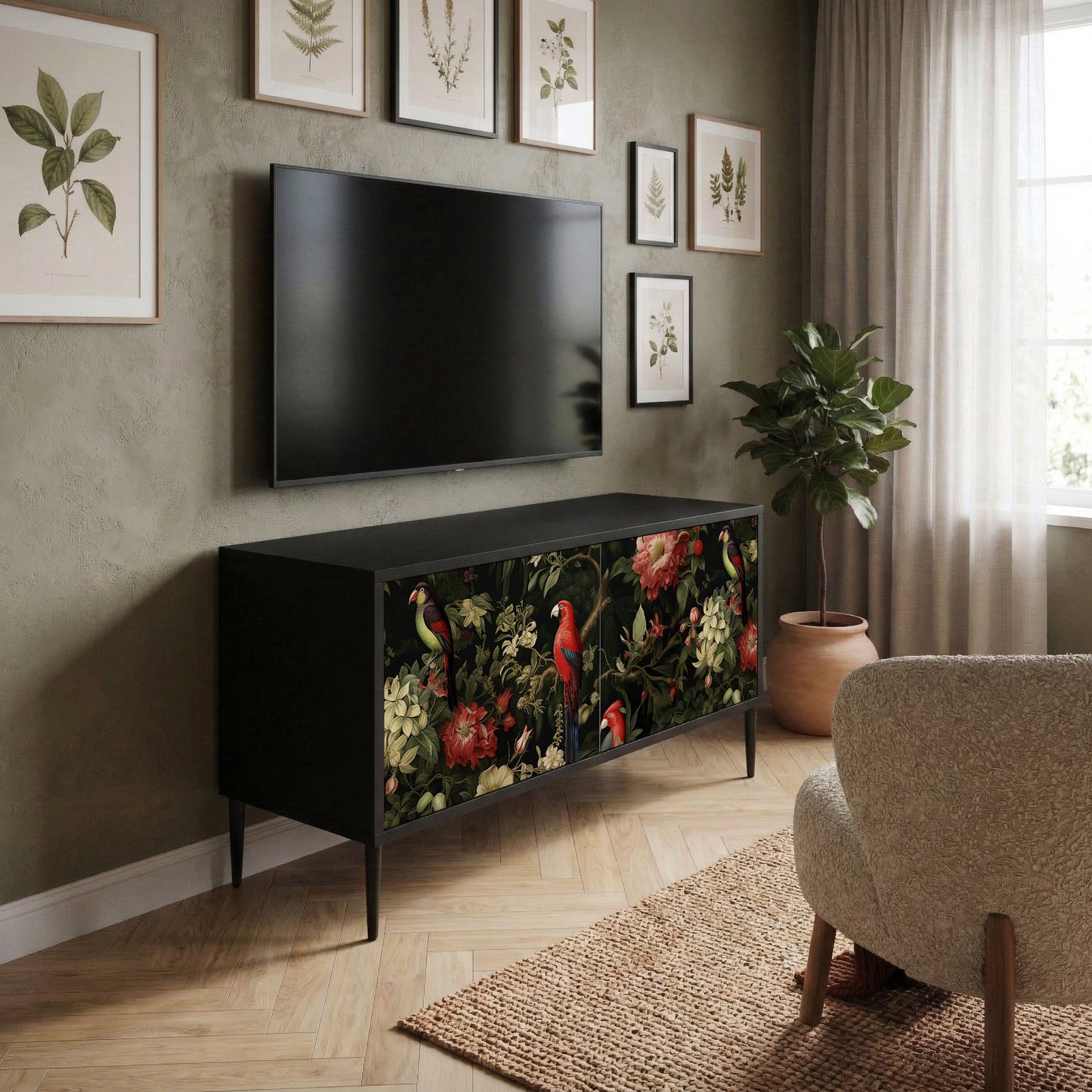 FLORAL FANTASIA Compact 2-Door TV Cabinet