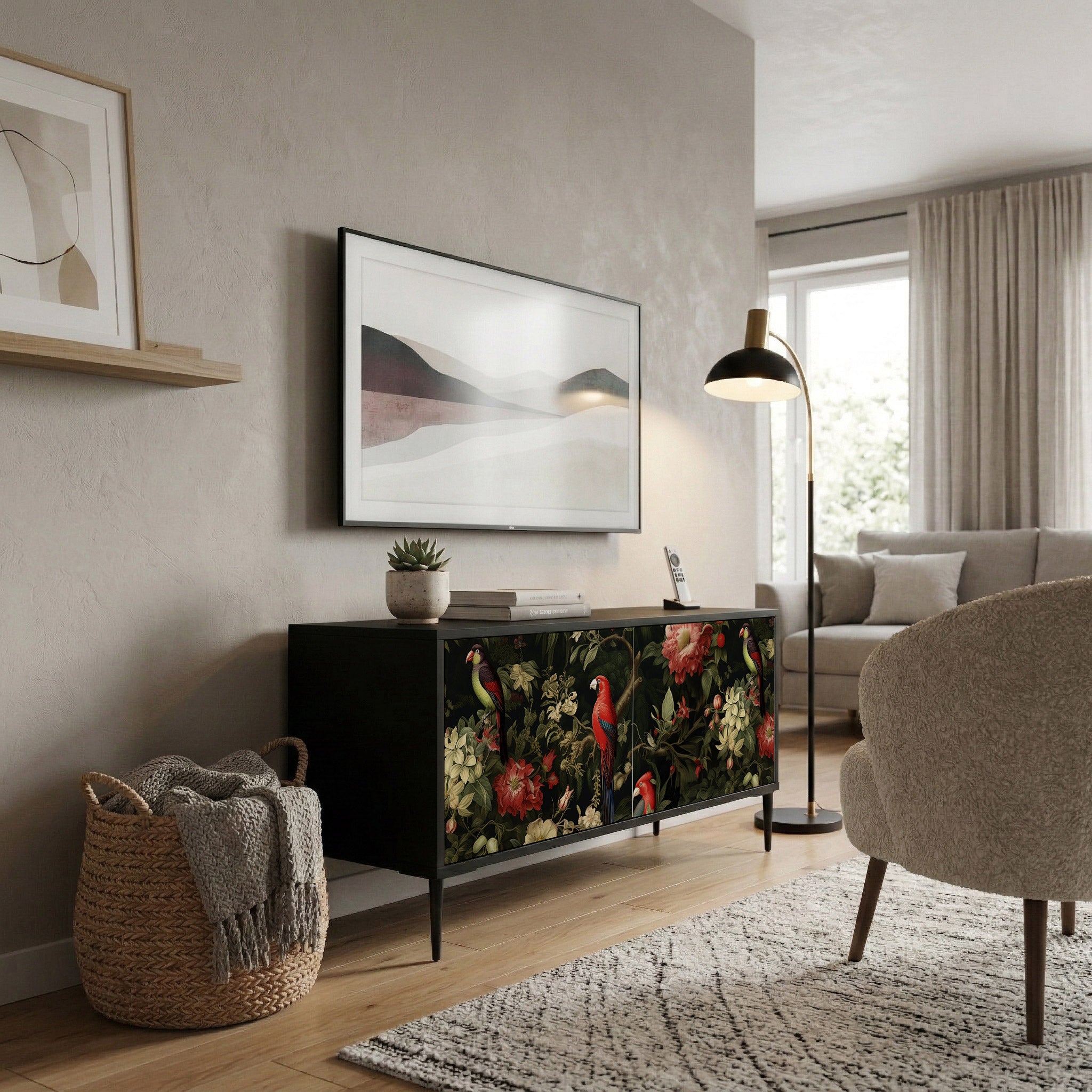 AVIAN GREENERY Móvel de TV Compacto de 2 Portas