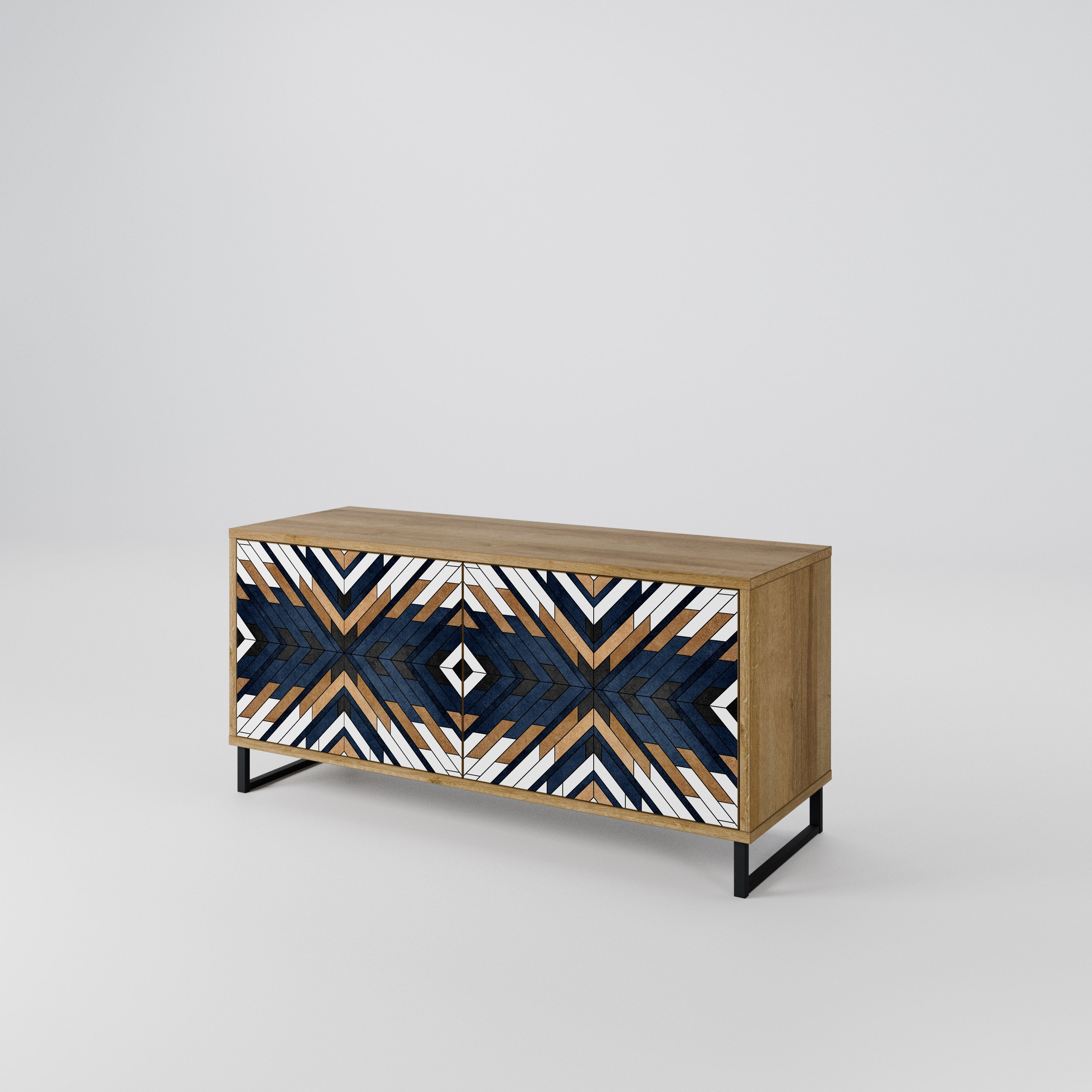 ARTFUL GEOMETRY Compact 2-Door TV Cabinet