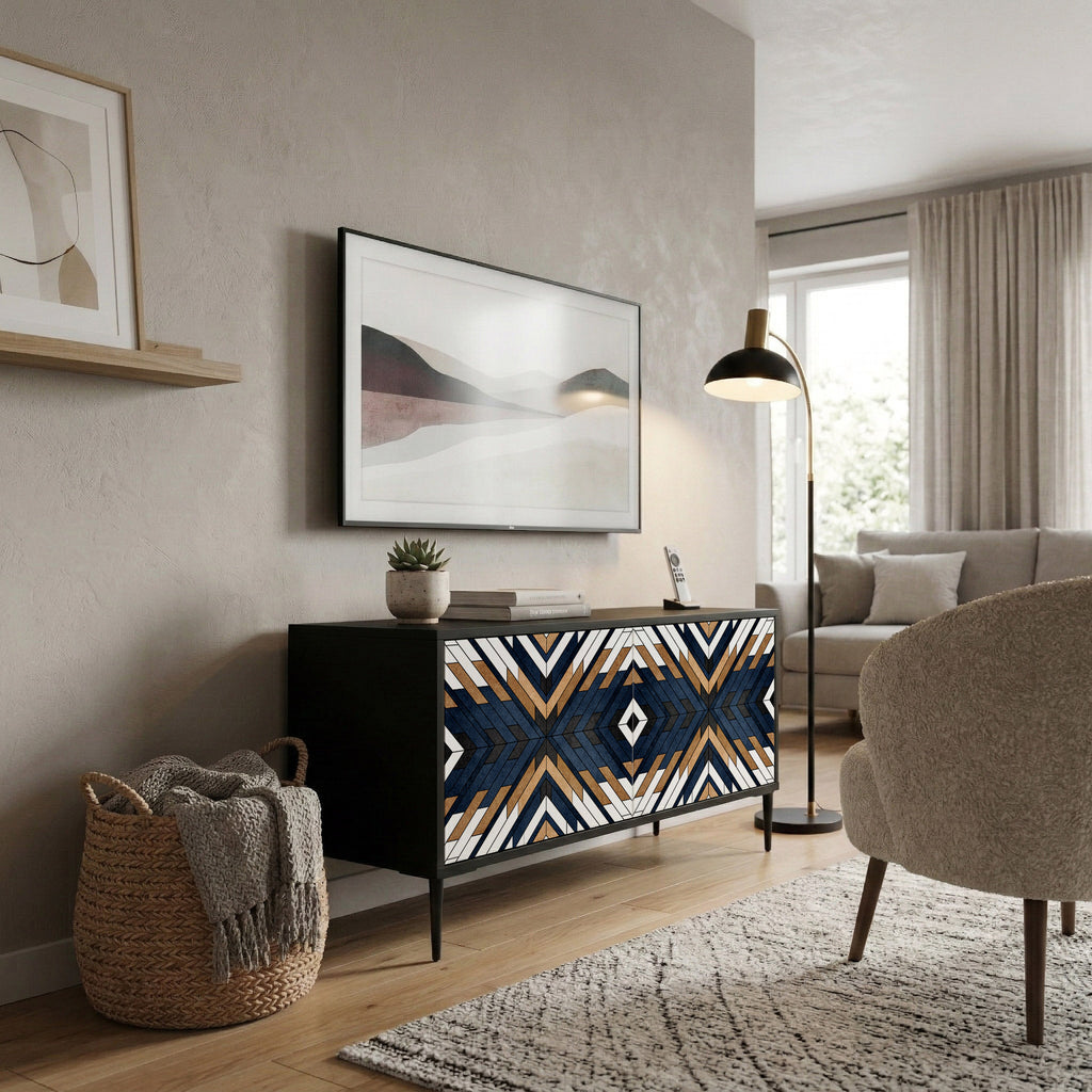 ARTFUL GEOMETRY Móvel de TV Compacto de 2 Portas