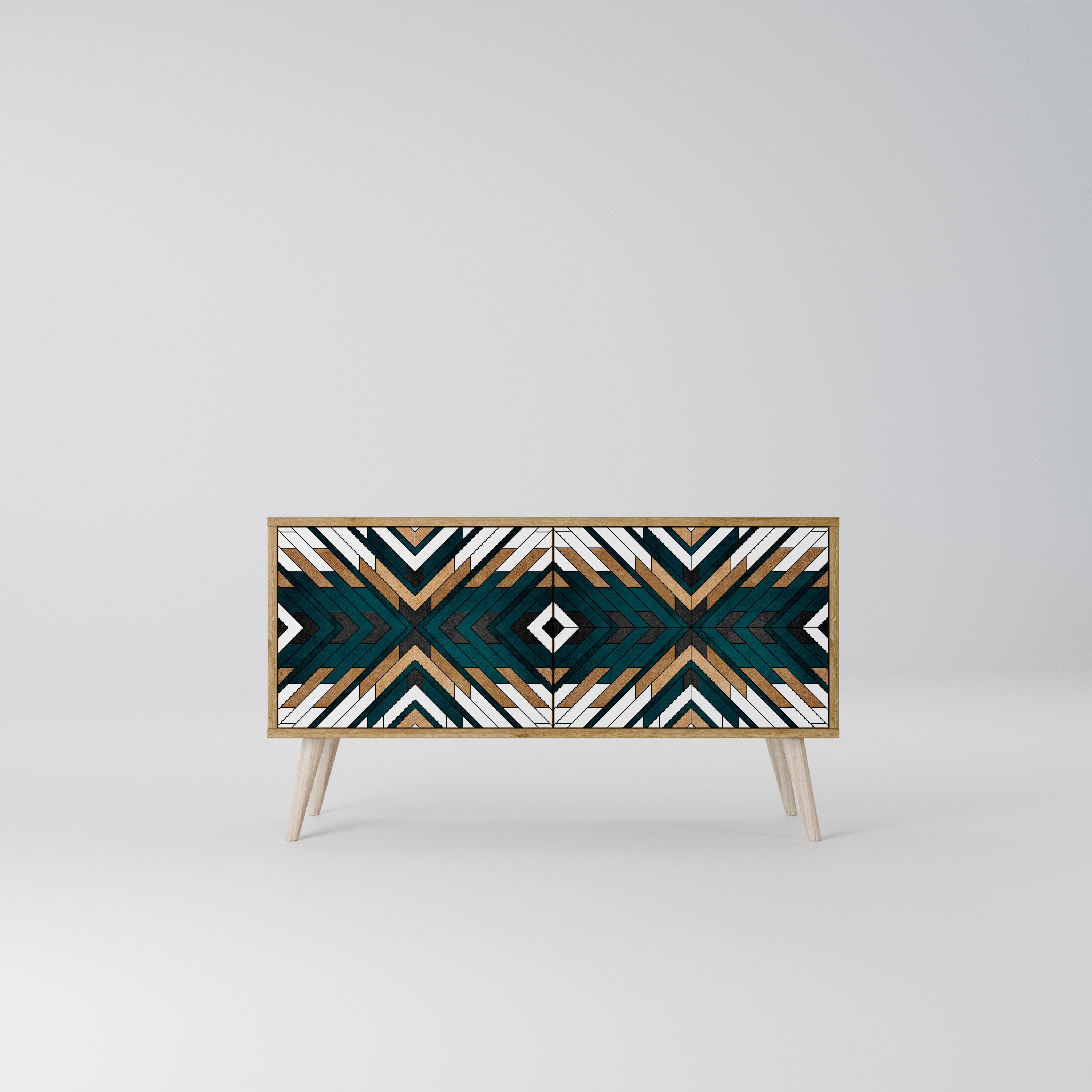 ARTISTIC GEOMETRY Compact 2-Door TV Cabinet