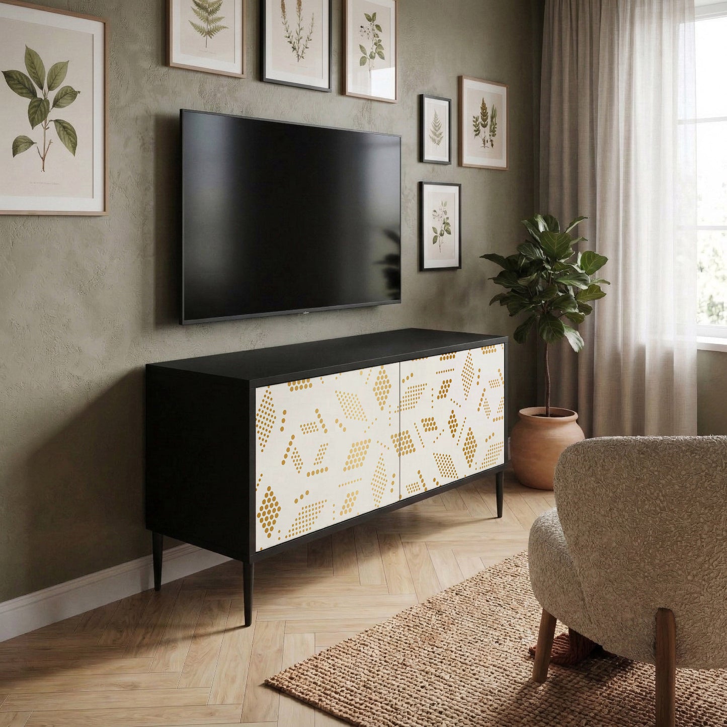 SPOTTED DAZE Móvel de TV Compacto de 2 Portas