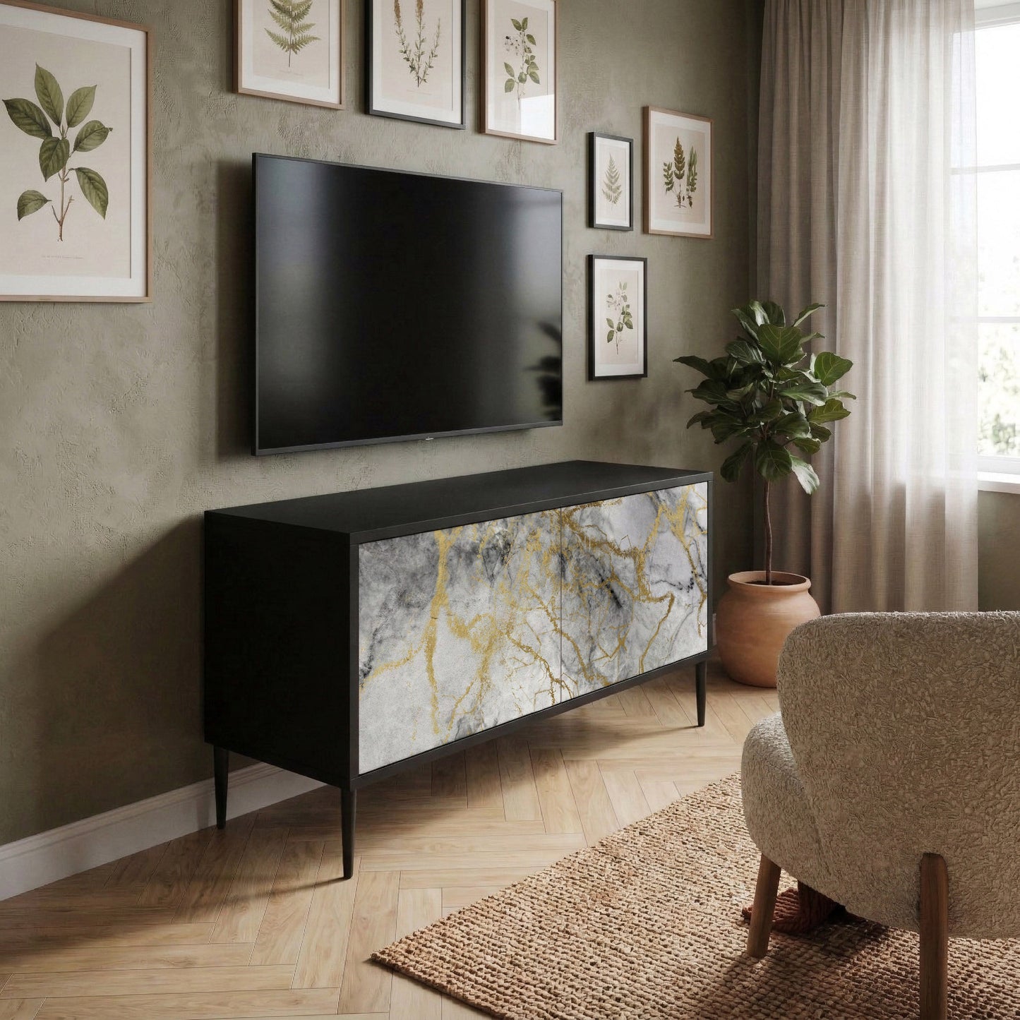 TIMELESS GLIDE Móvel de TV Compacto de 2 Portas