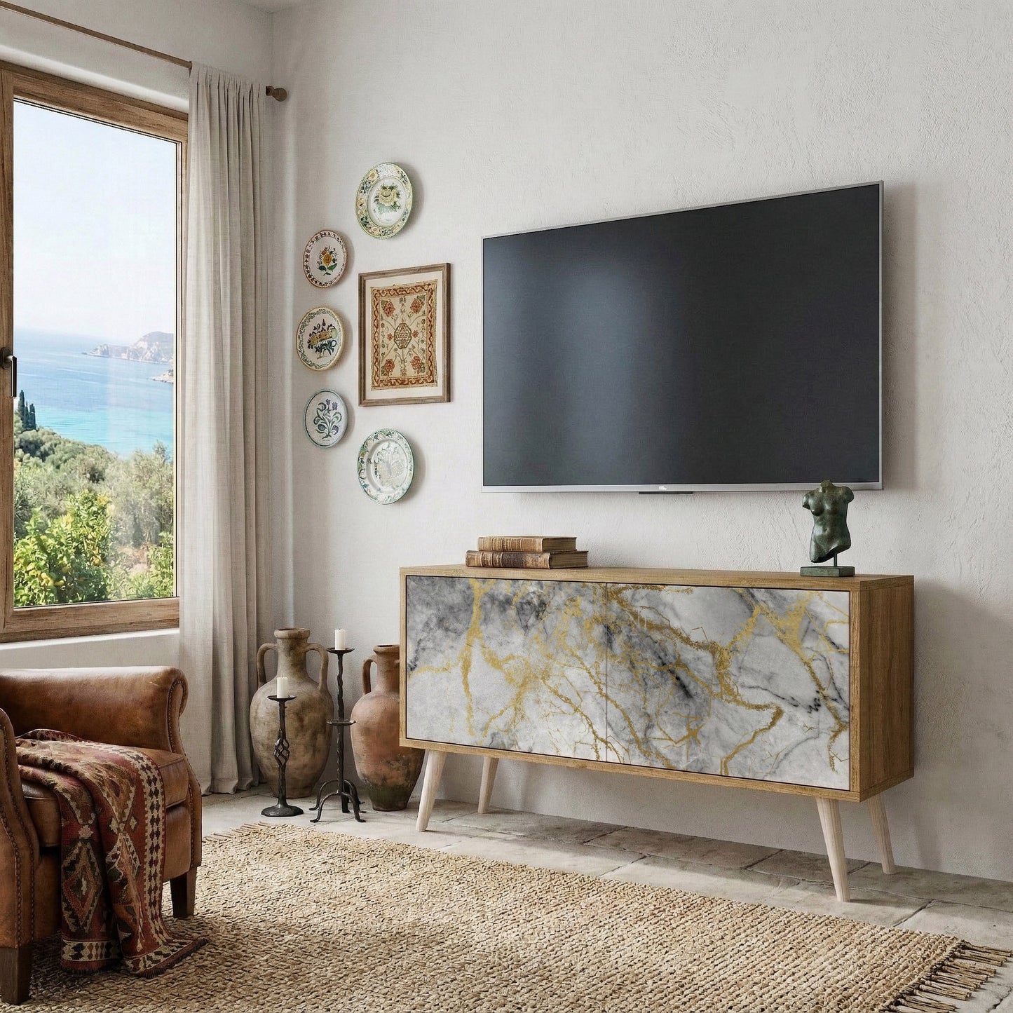 TIMELESS GLIDE Móvel de TV Compacto de 2 Portas