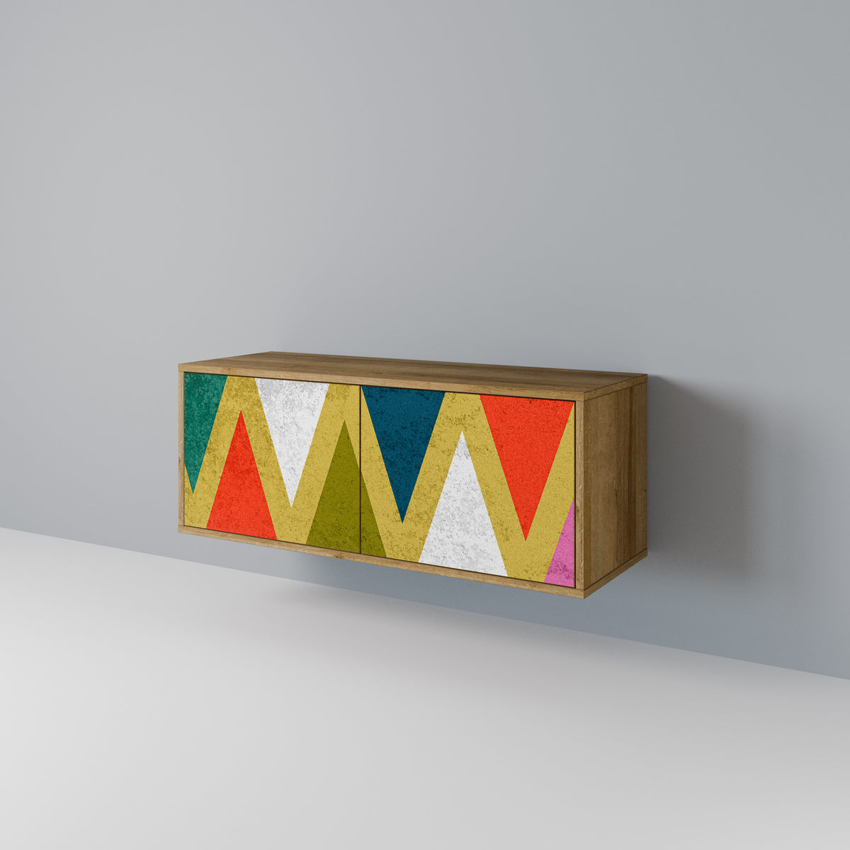 COLORFUL TRIANGLES Móvel de TV Compacto de 2 Portas