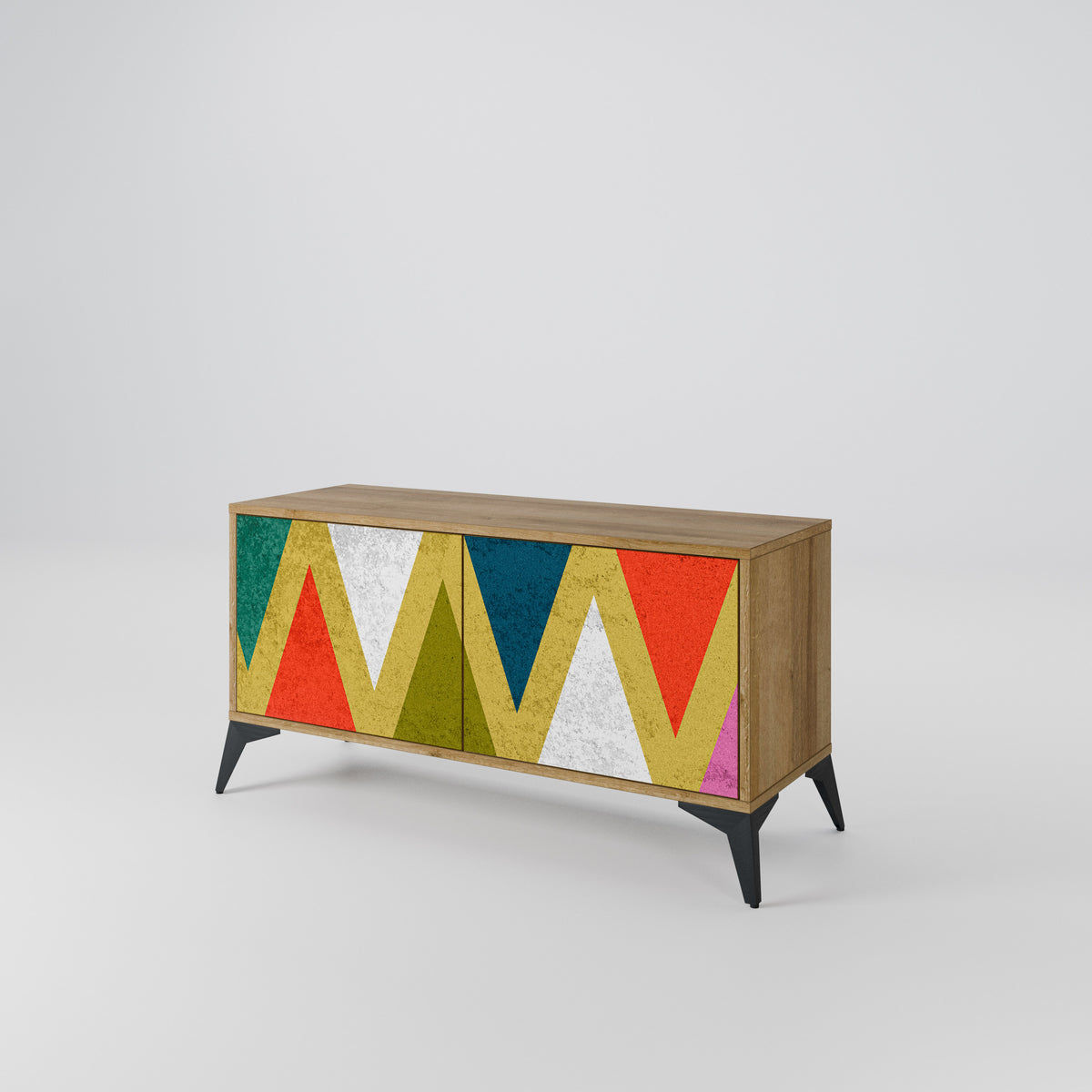 COLORFUL TRIANGLES Móvel de TV Compacto de 2 Portas