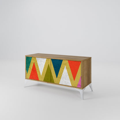 COLORFUL TRIANGLES Móvel de TV Compacto de 2 Portas