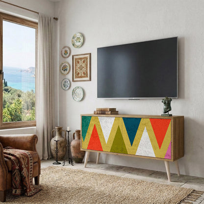 COLORFUL TRIANGLES Móvel de TV Compacto de 2 Portas