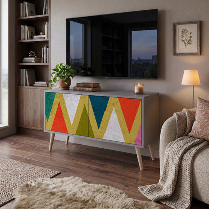 COLORFUL TRIANGLES Móvel de TV Compacto de 2 Portas