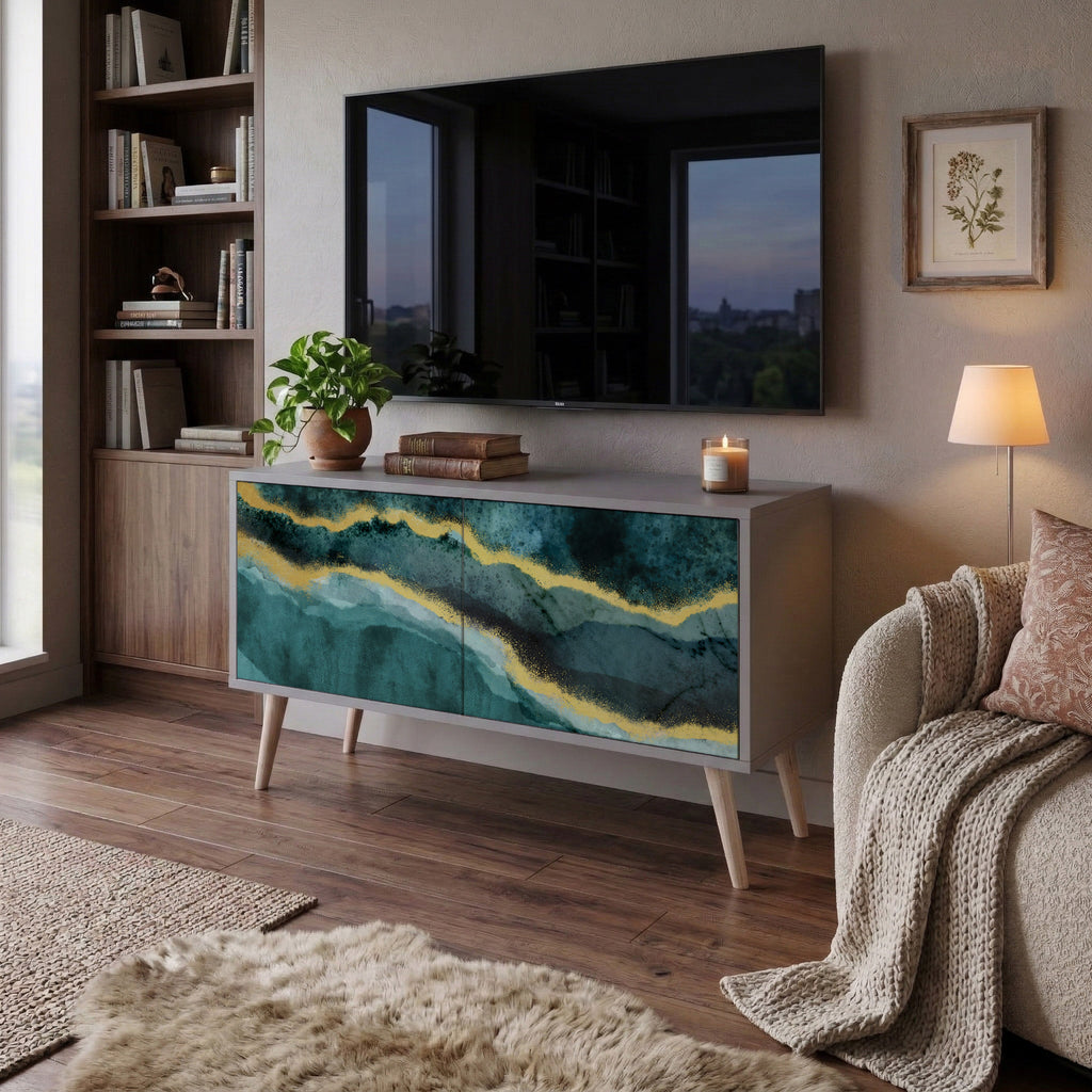 GOLDRUSH ODYSSEY Móvel de TV Compacto de 2 Portas