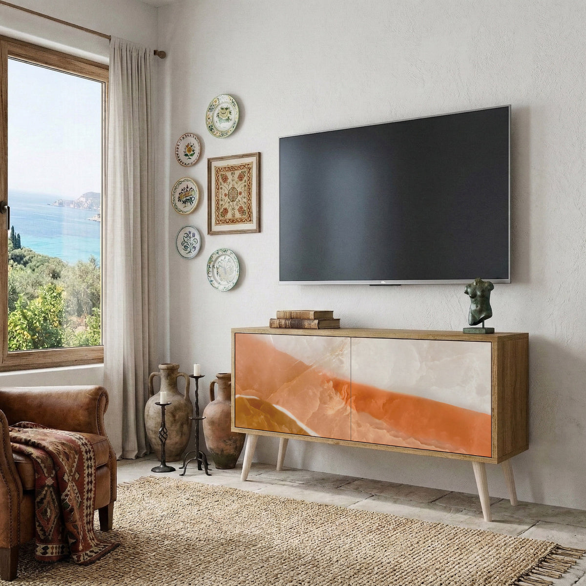 SANDHILLS SPLENDOUR Móvel de TV Compacto de 2 Portas