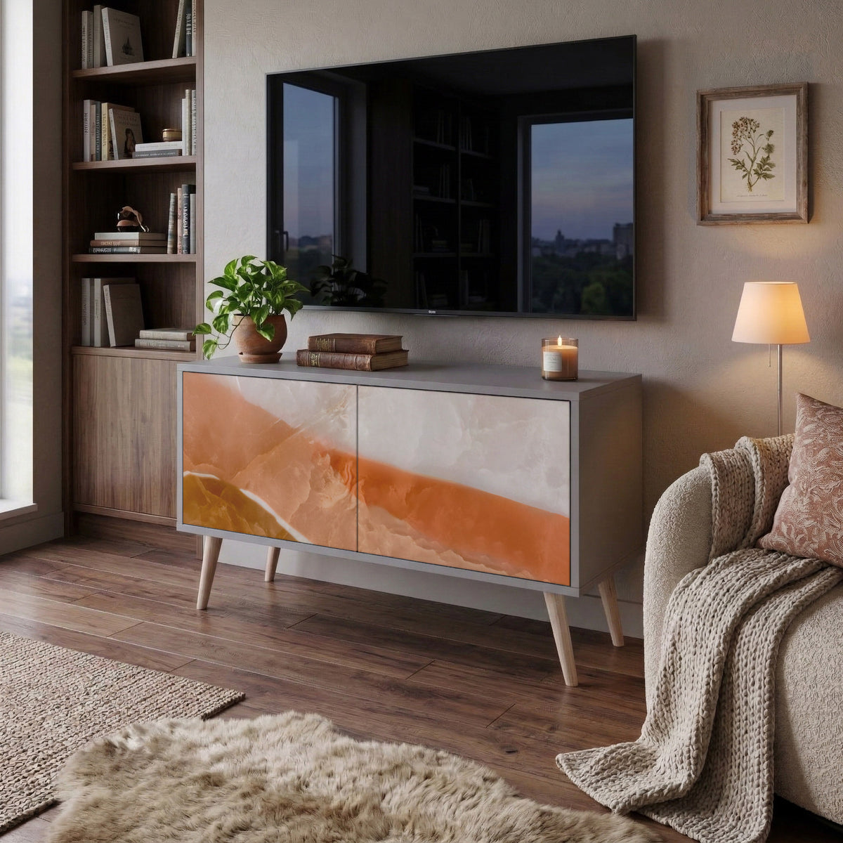 SANDHILLS SPLENDOUR Móvel de TV Compacto de 2 Portas