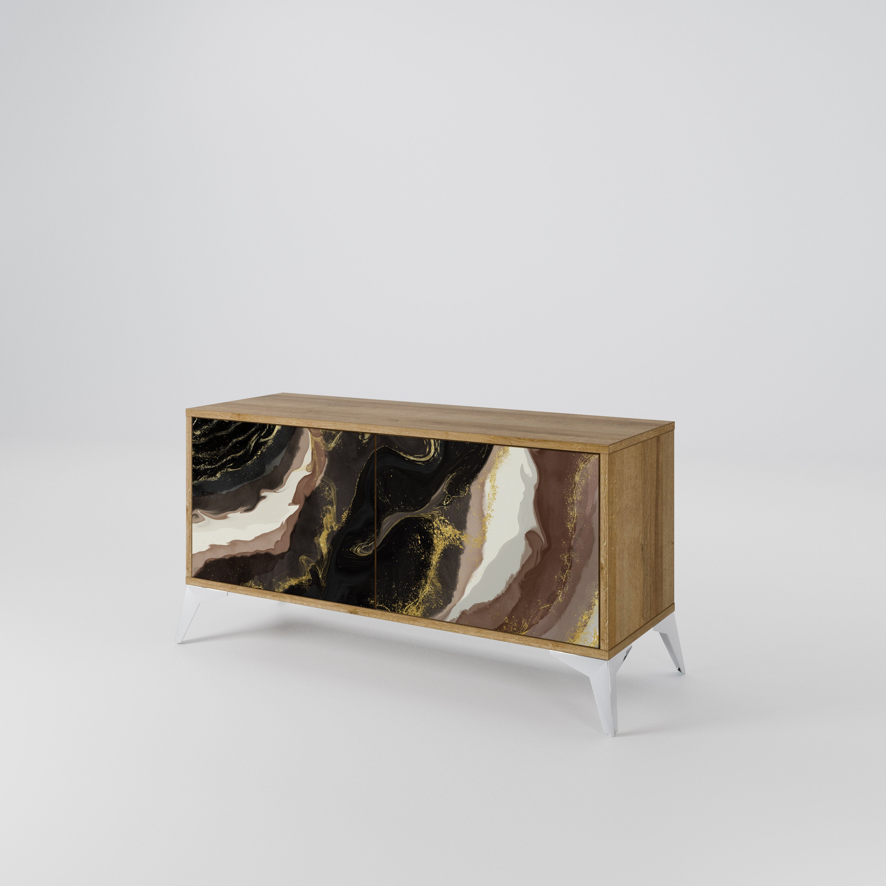 GOLD DUST Móvel de TV Compacto de 2 Portas