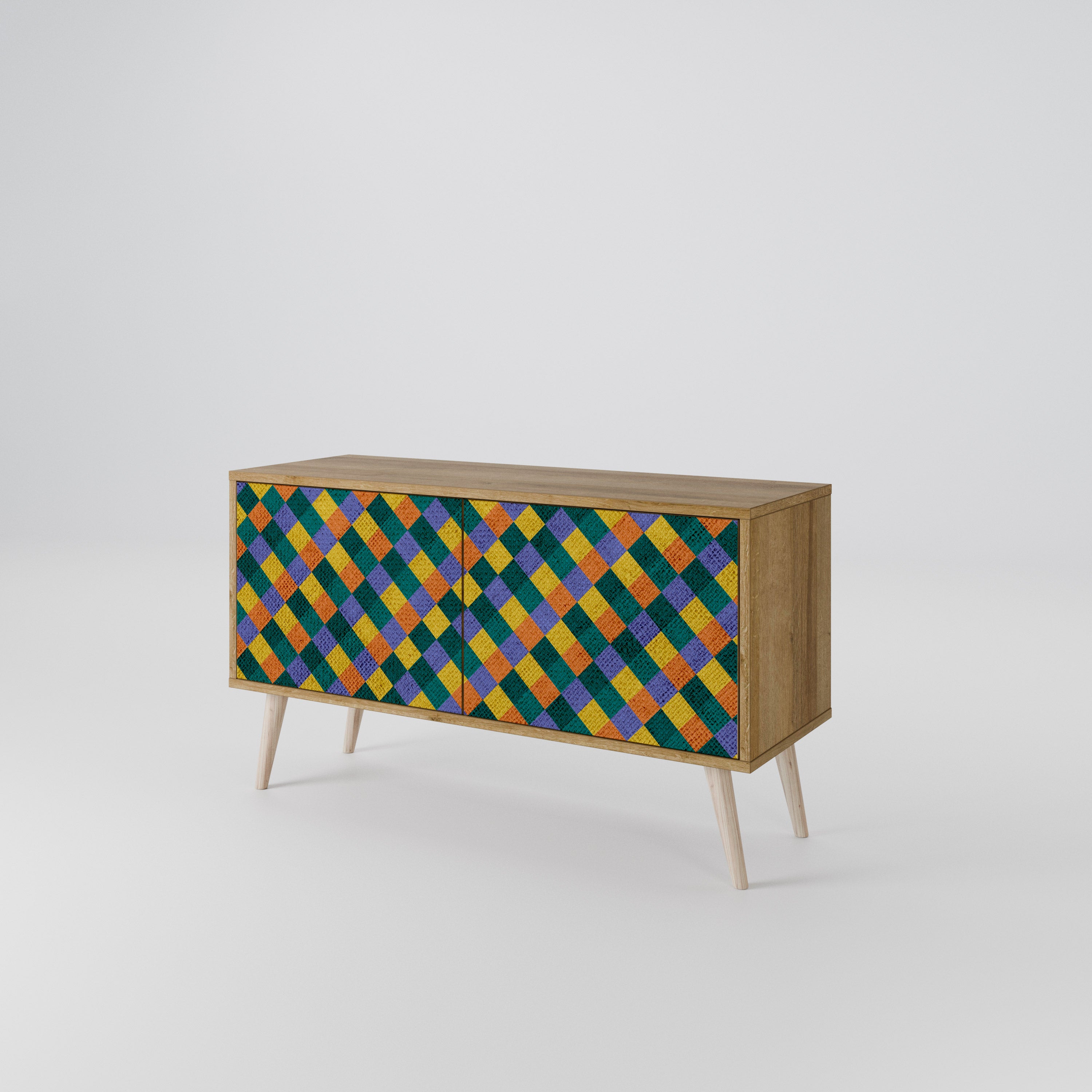 PAINTED SQUARES MIX Móvel de TV Compacto de 2 Portas