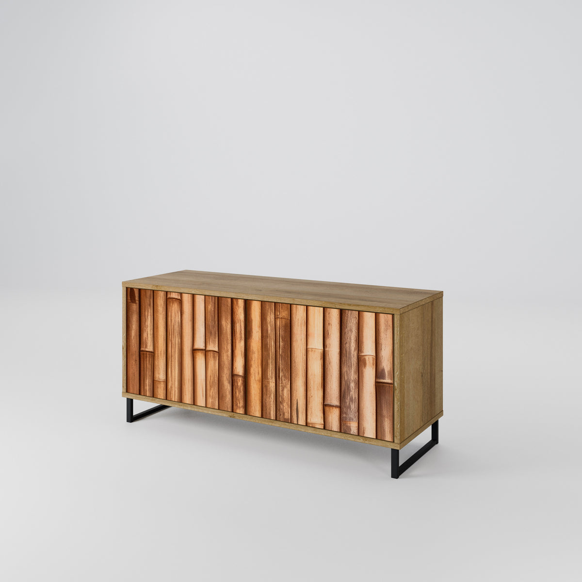 NATURAL WOOD Móvel de TV Compacto de 2 Portas