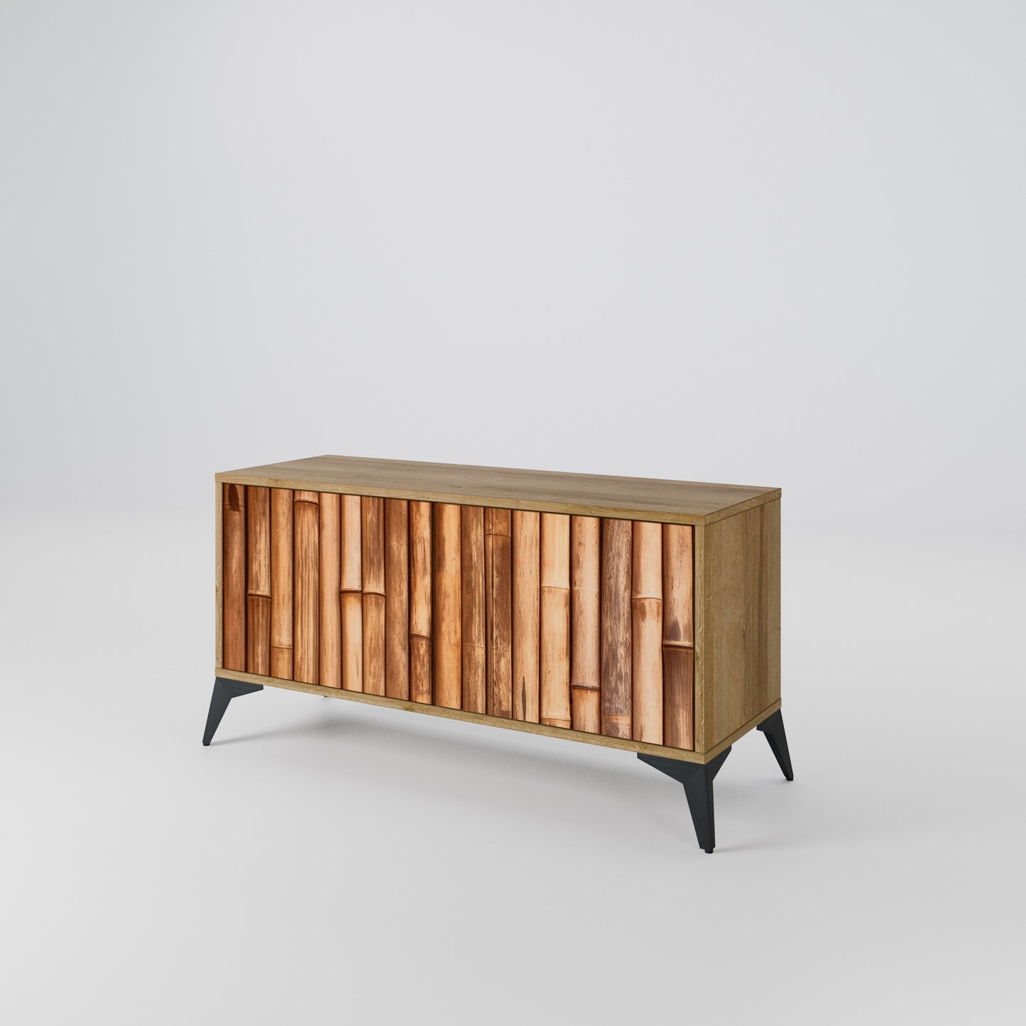 NATURAL WOOD Móvel de TV Compacto de 2 Portas