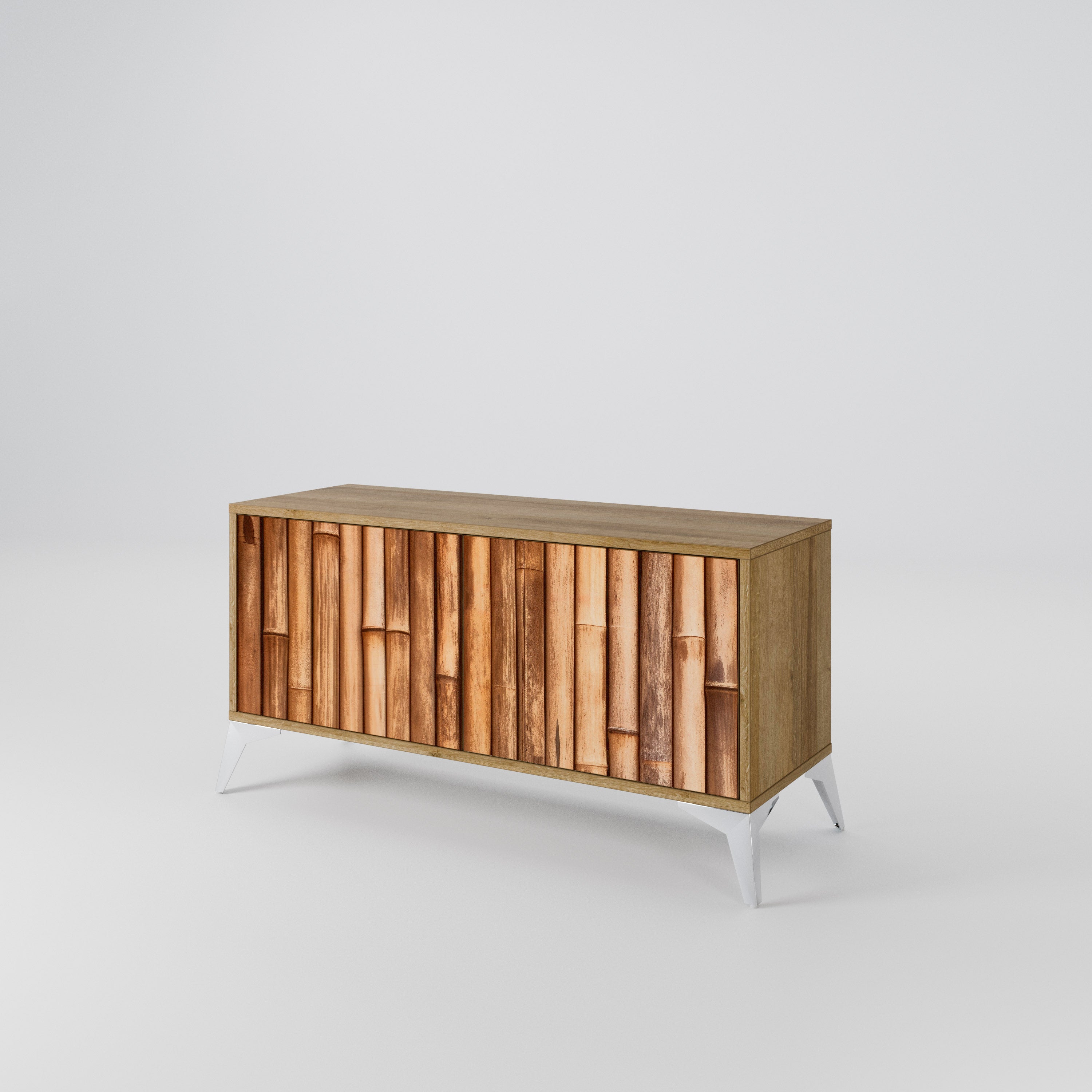 NATURAL WOOD Móvel de TV Compacto de 2 Portas