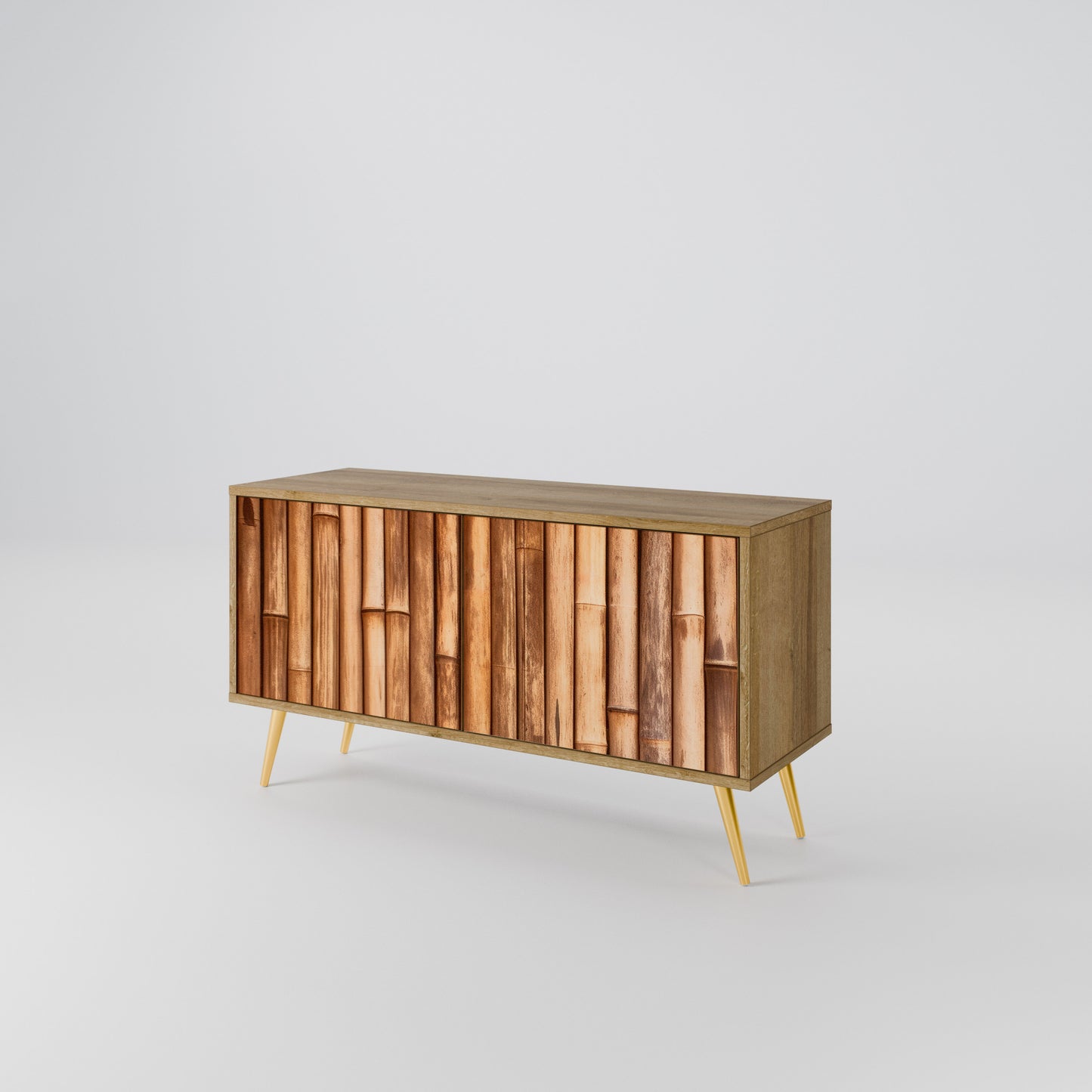 NATURAL WOOD Móvel de TV Compacto de 2 Portas