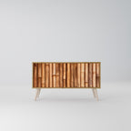NATURAL WOOD Compact 2-Door TV Cabinet