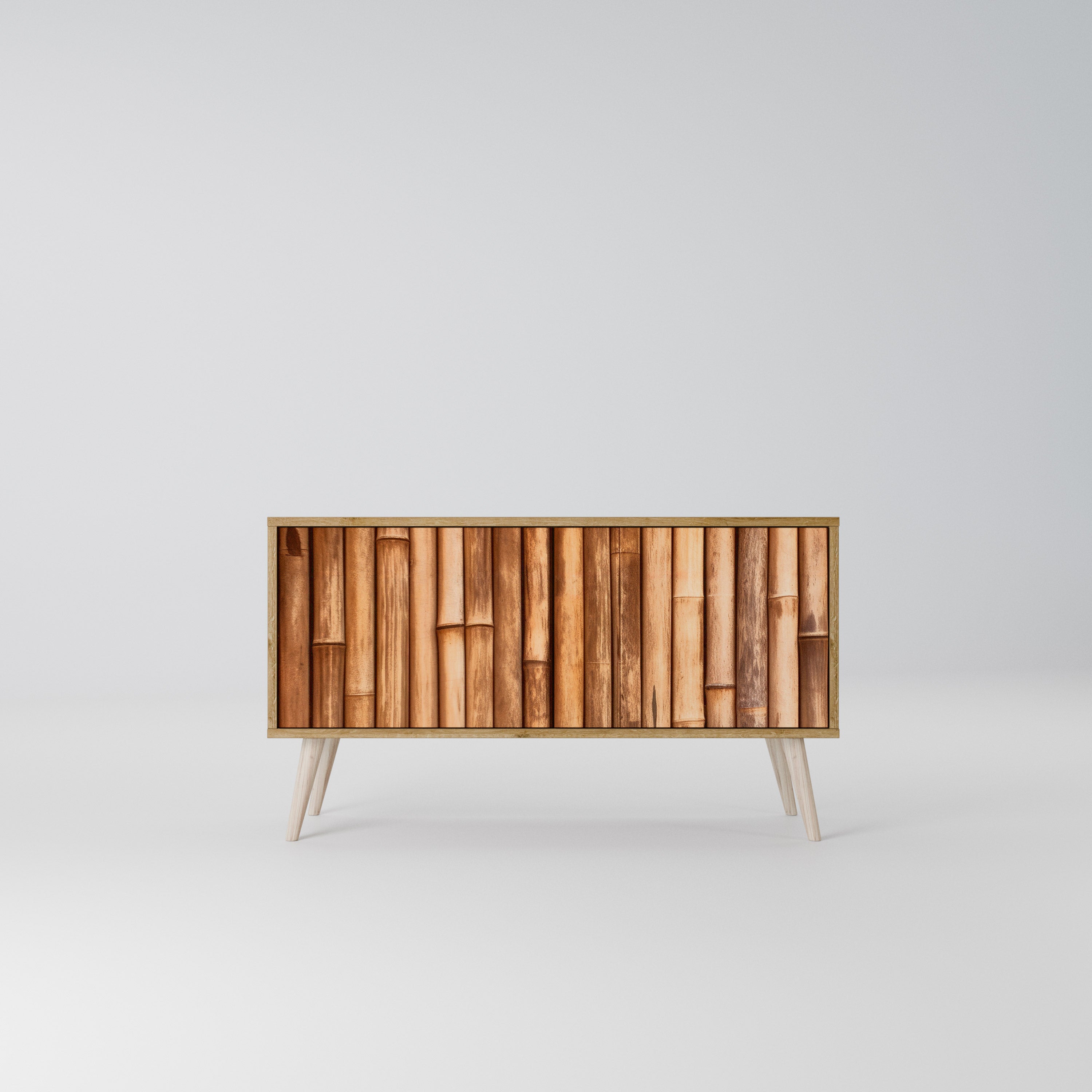 NATURAL WOOD Compact 2-Door TV Cabinet