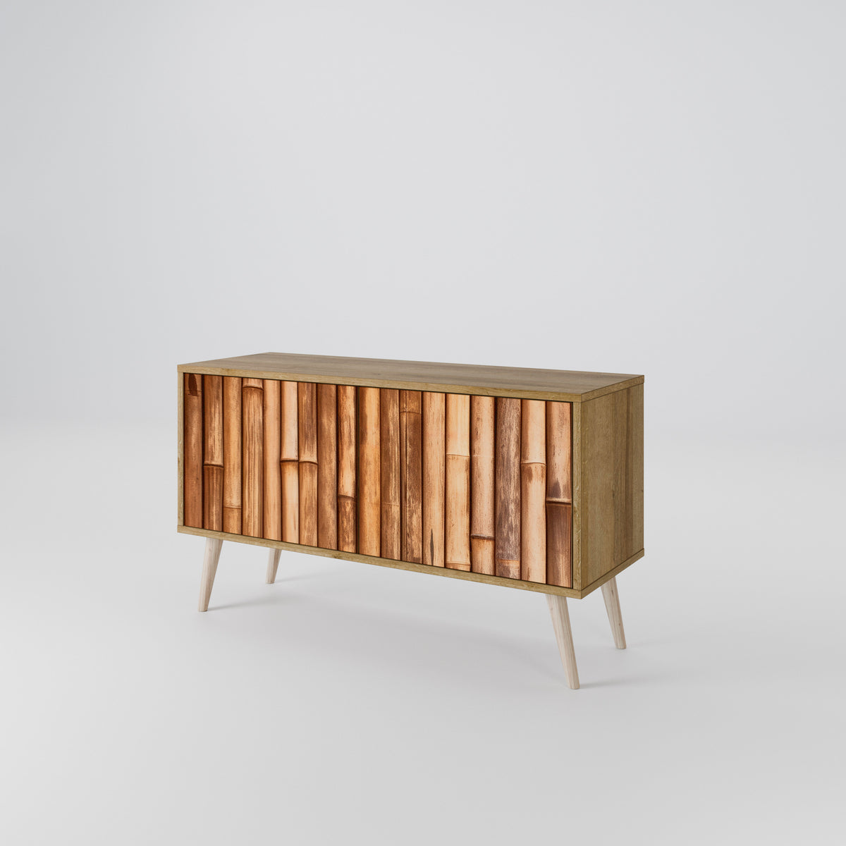 NATURAL WOOD Móvel de TV Compacto de 2 Portas