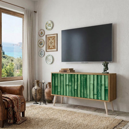 NATURAL GREEN Móvel de TV Compacto de 2 Portas