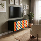 COLORFUL NOSTALGIA Móvel de TV Compacto de 2 Portas