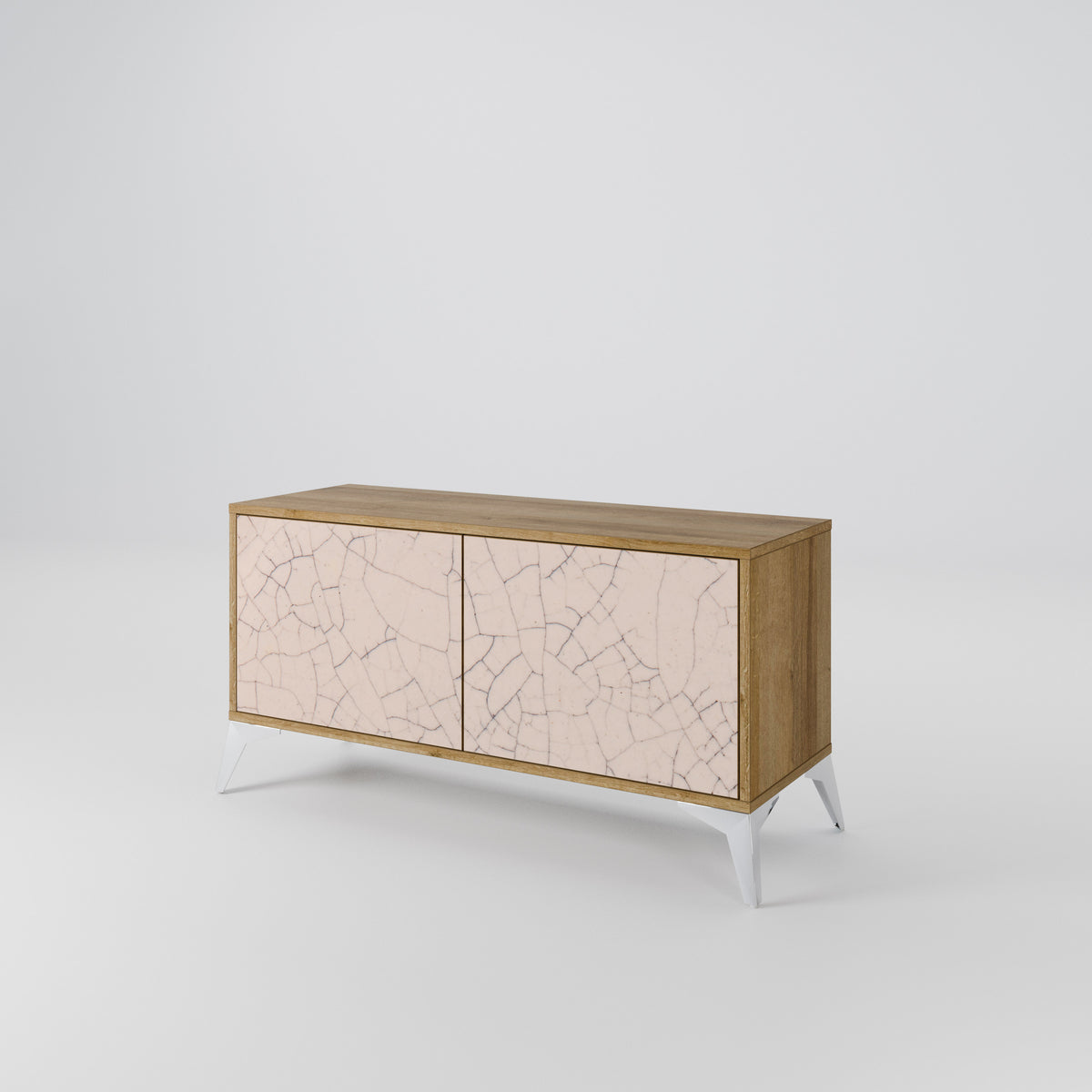 CERAMIC TEXTURE Compact 2-Door TV Cabinet