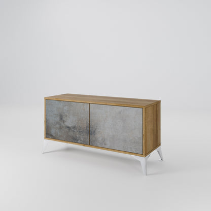 CONCRETE WALL Móvel de TV Compacto de 2 Portas