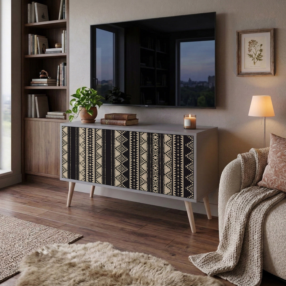 AZTEC Móvel de TV Compacto de 2 Portas