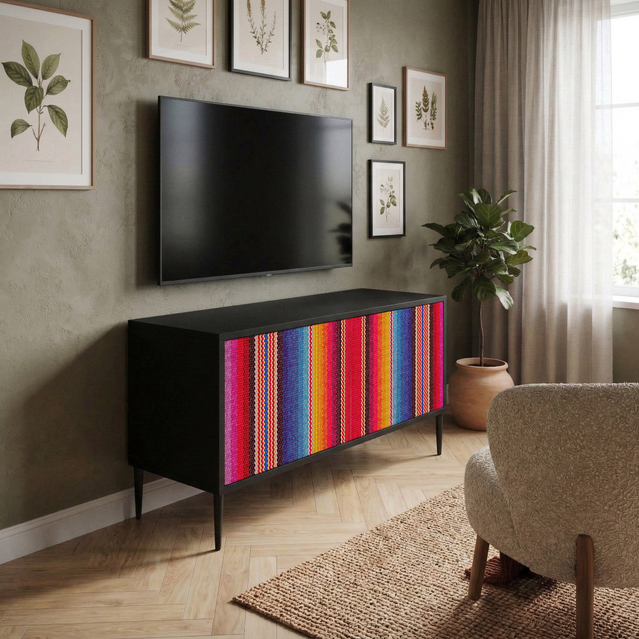 ETHNIC MEXICAN Móvel de TV Compacto de 2 Portas
