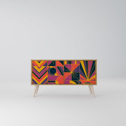 ELECTRIC PATTERNS Compact 2-Door TV Cabinet