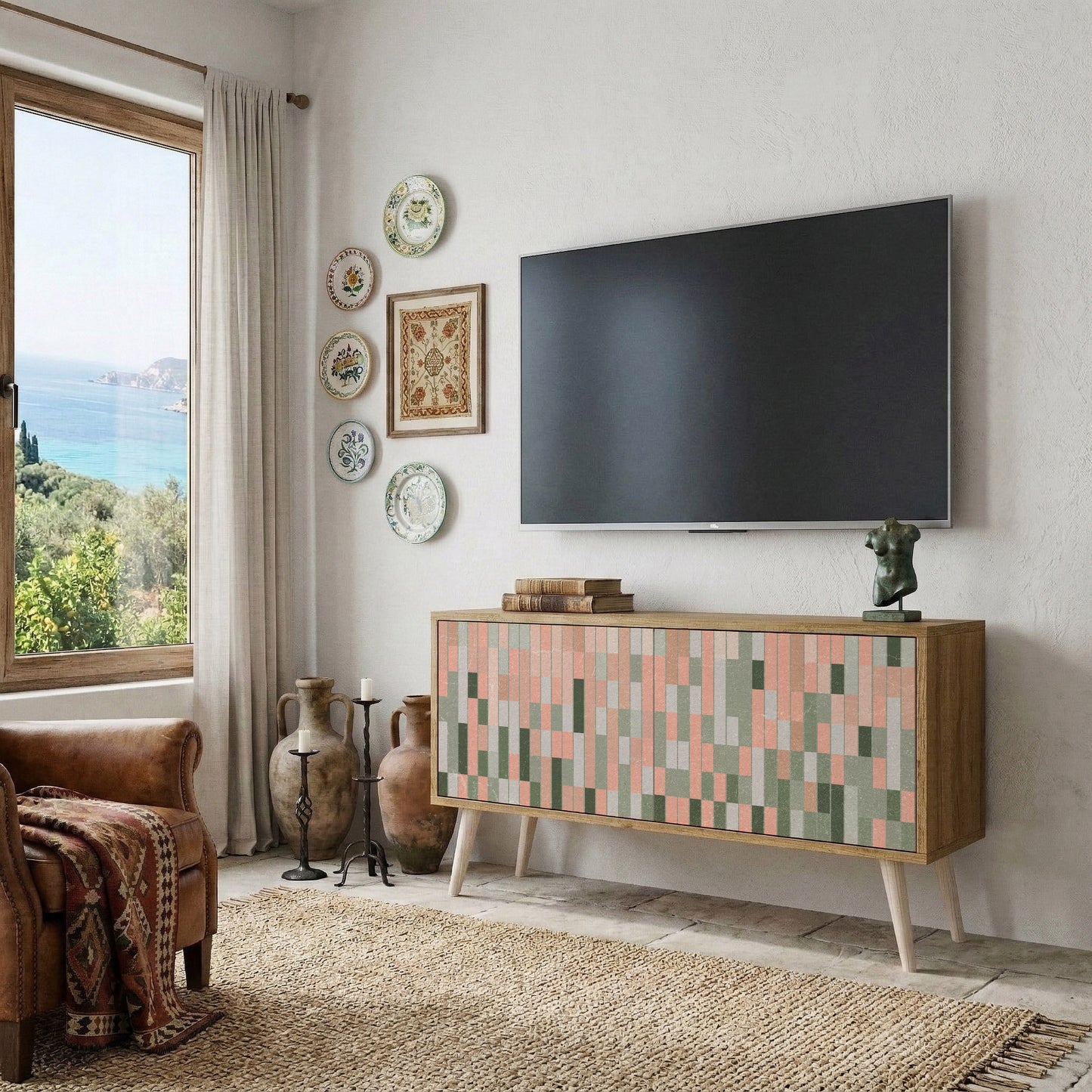 BUILDING THE FUTURE Compact 2-Door TV Cabinet