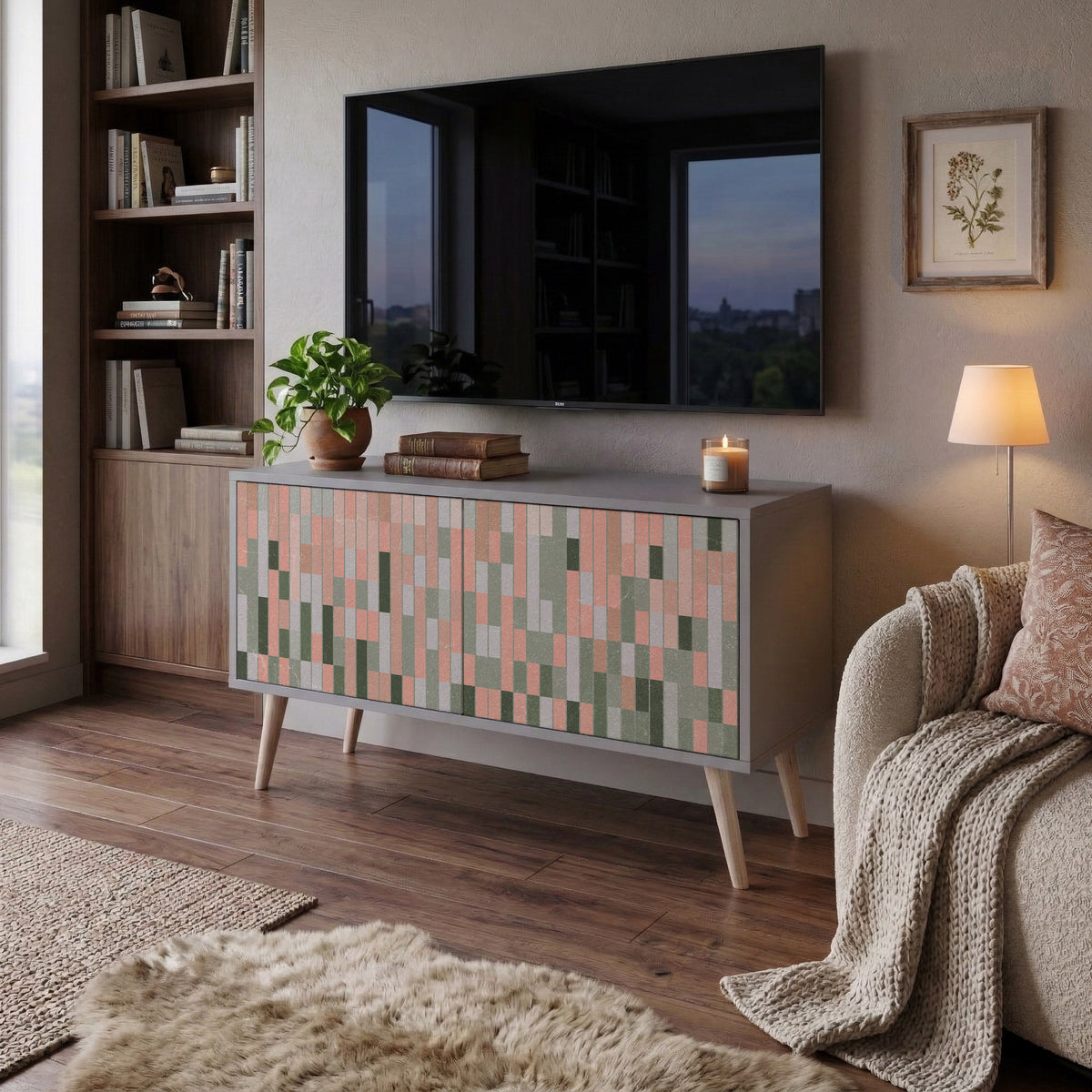 BUILDING THE FUTURE Compact 2-Door TV Cabinet