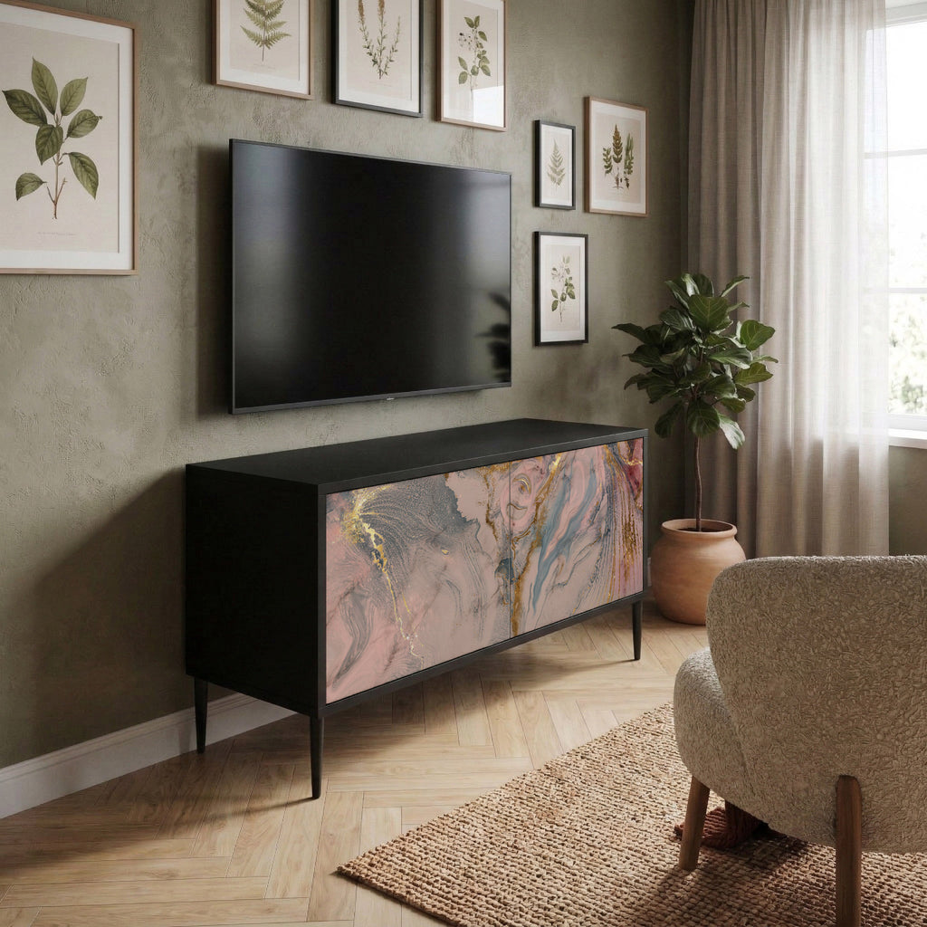 GILDED SWIRLS Compact 2-Door TV Cabinet
