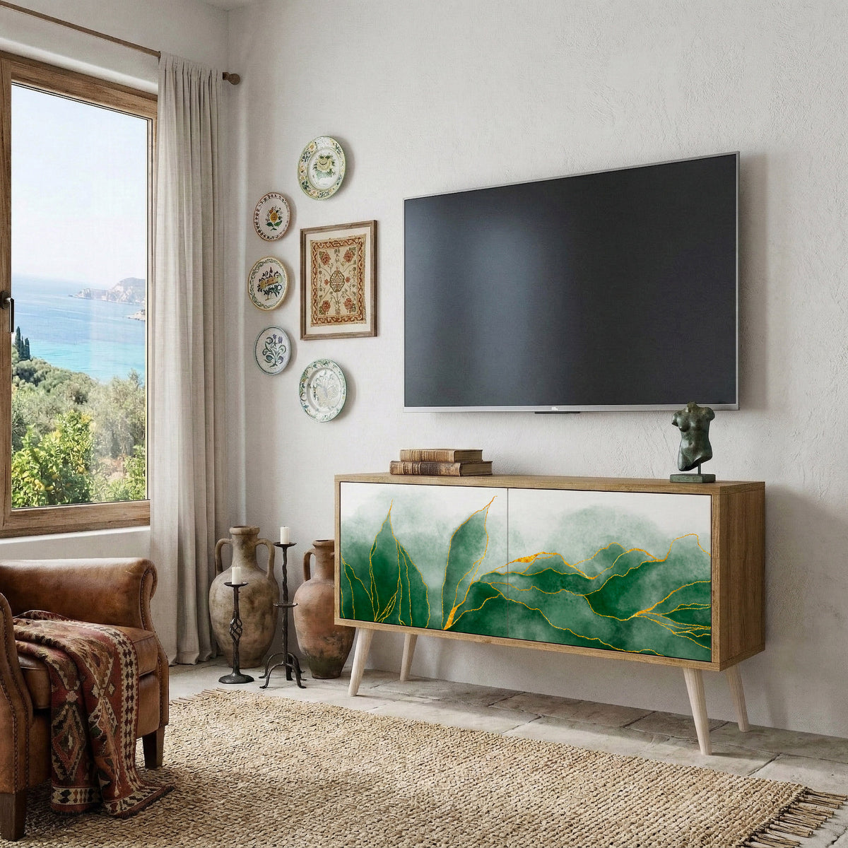 EXPENSIVE NATURE Móvel de TV Compacto de 2 Portas