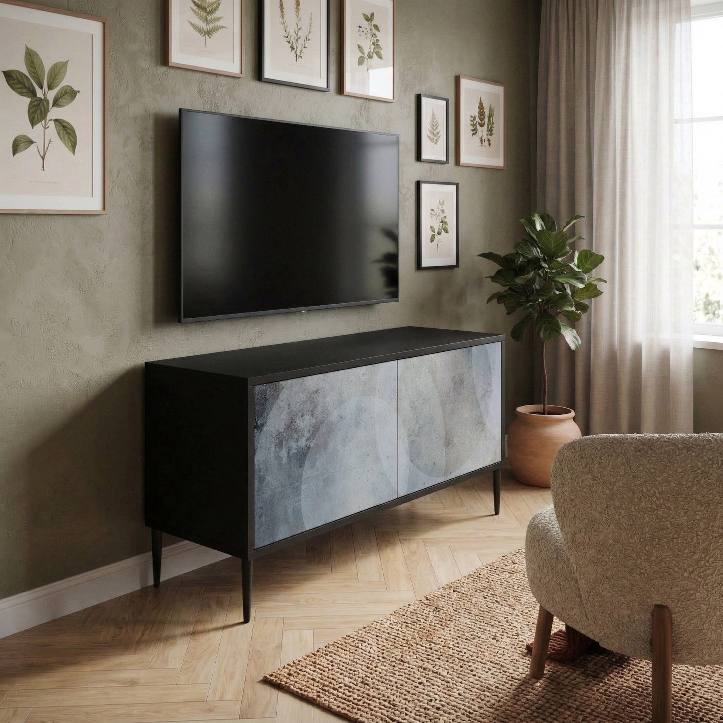 MUTED ARC Móvel de TV Compacto de 2 Portas