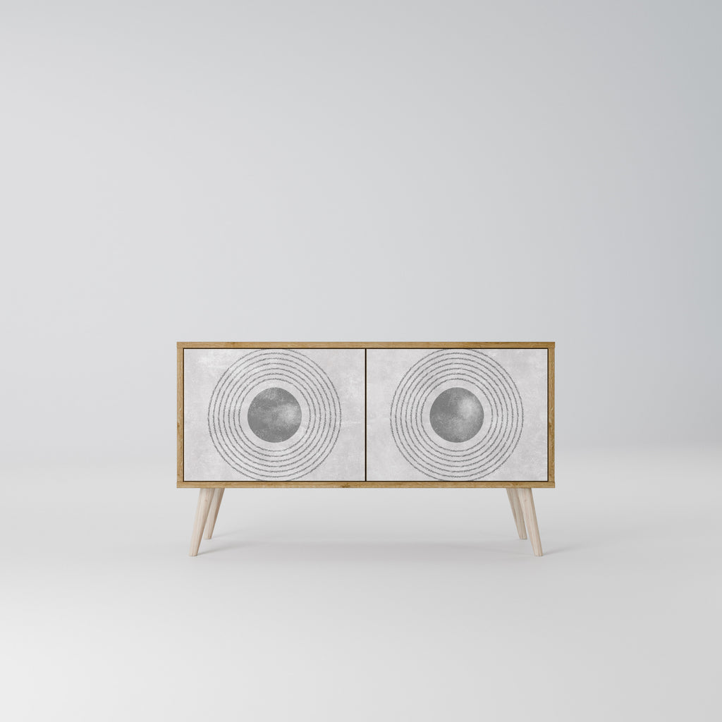SOLID CIRCLES Móvel de TV Compacto de 2 Portas