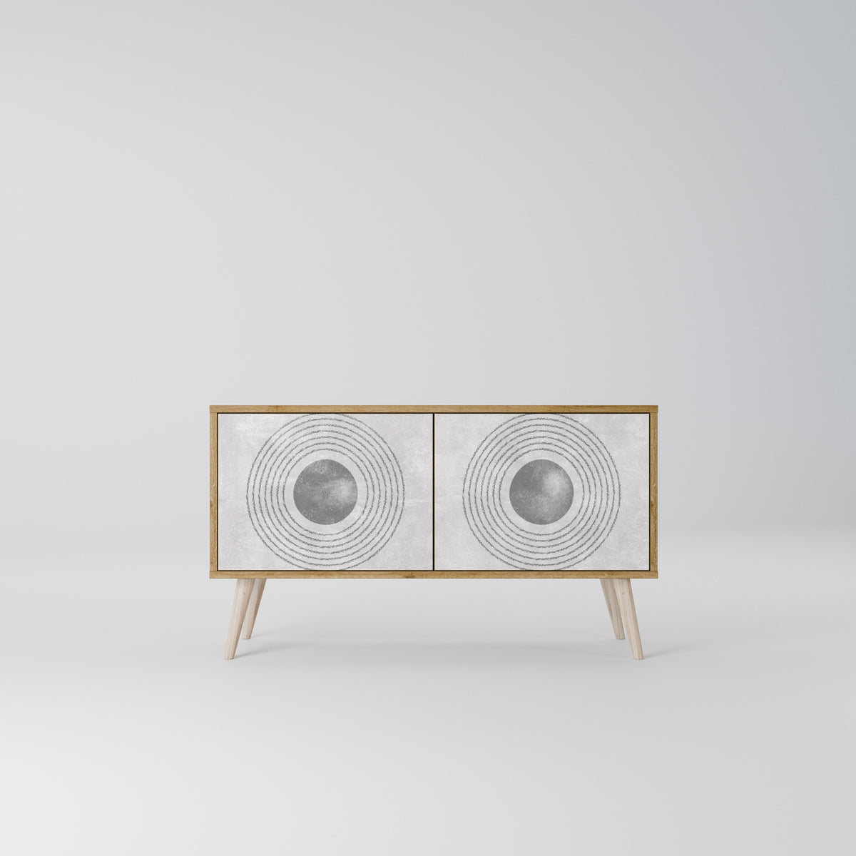 SOLID CIRCLES Móvel de TV Compacto de 2 Portas
