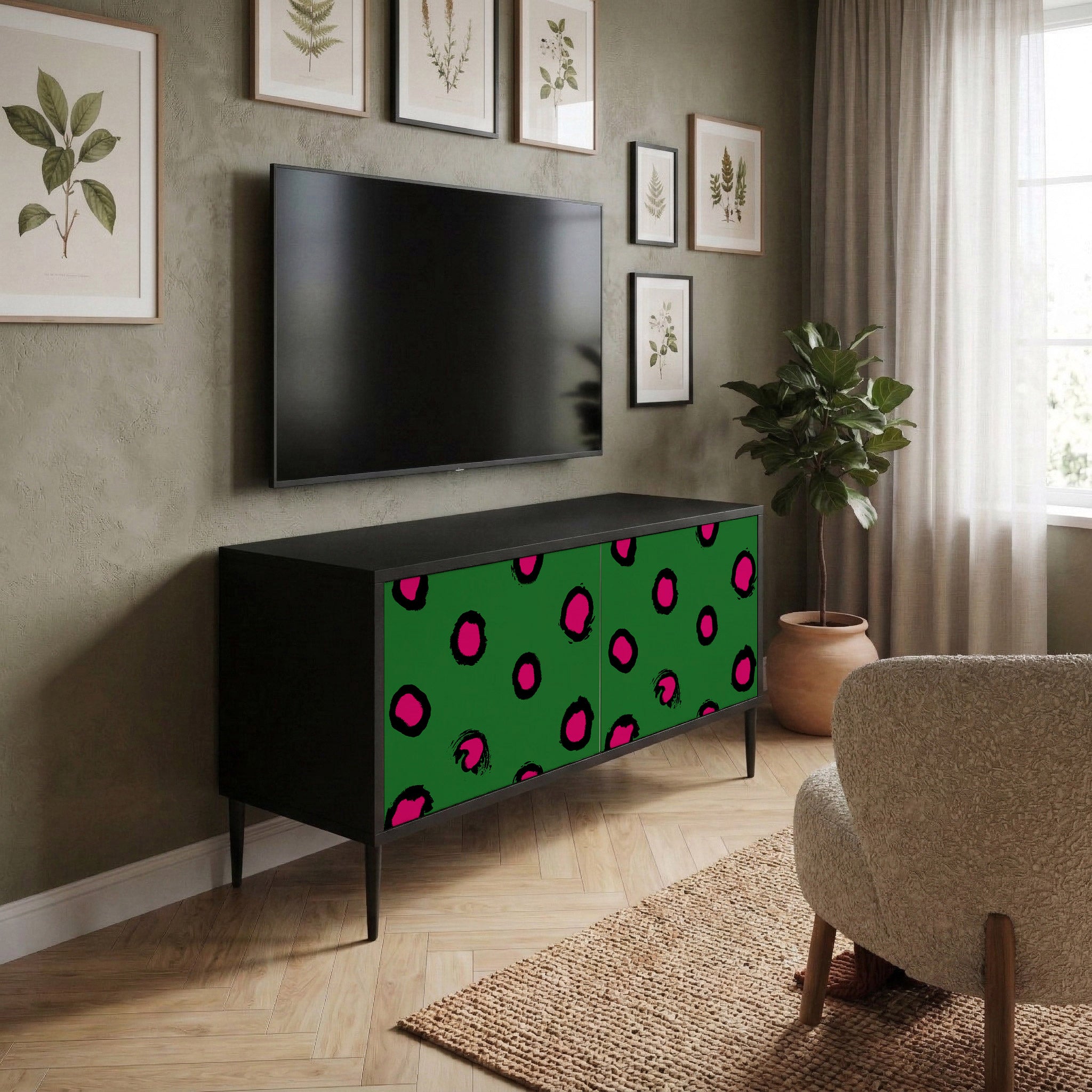 FUNKY SPOTS Compact 2-Door TV Cabinet