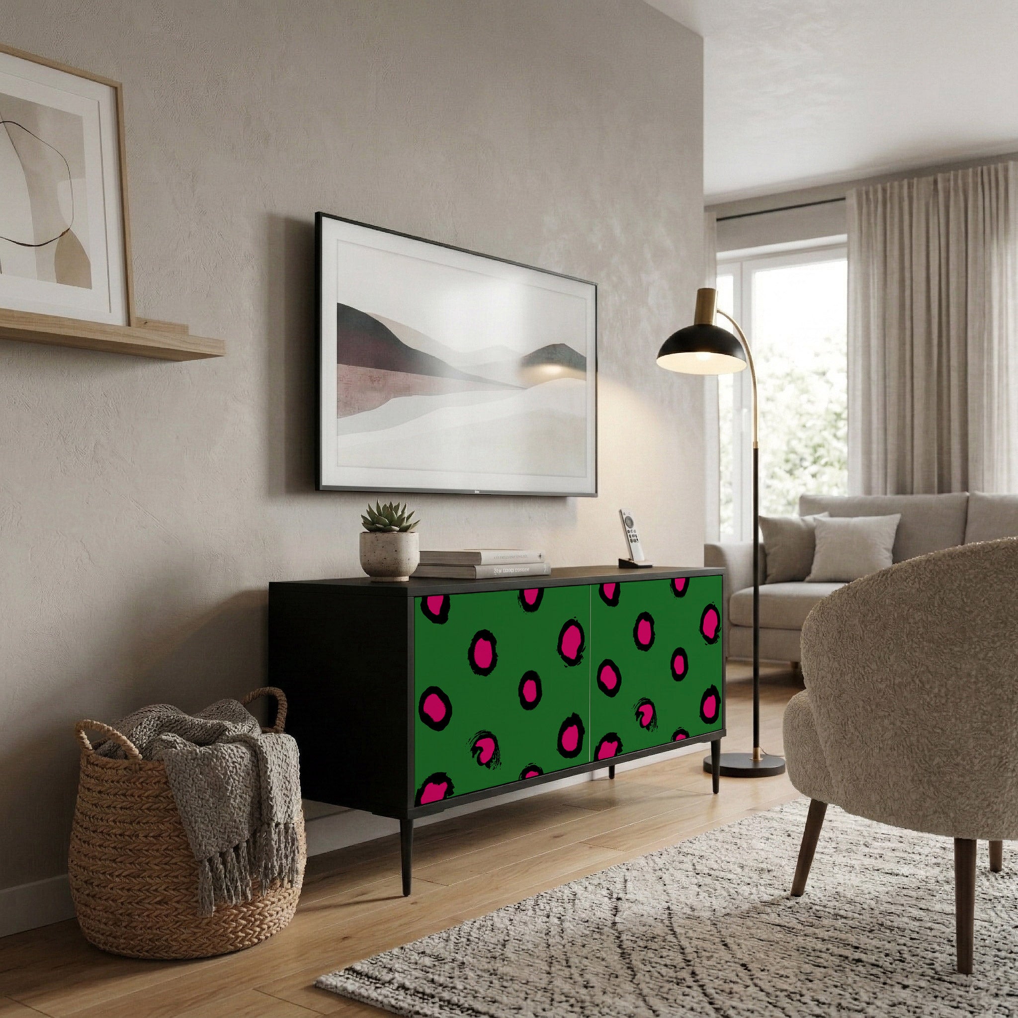 FUNKY SPOTS Compact 2-Door TV Cabinet