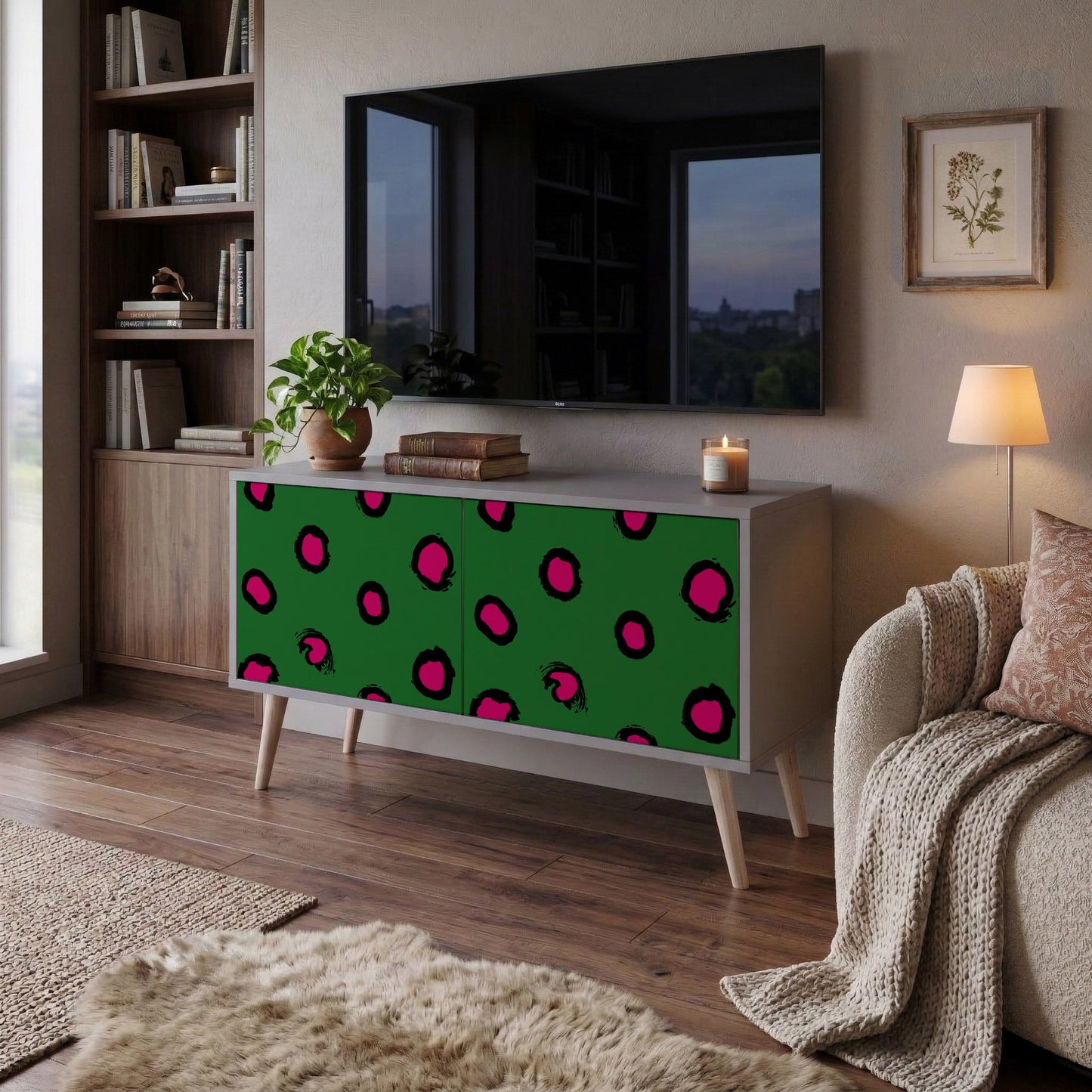 FUNKY SPOTS Móvel de TV Compacto de 2 Portas