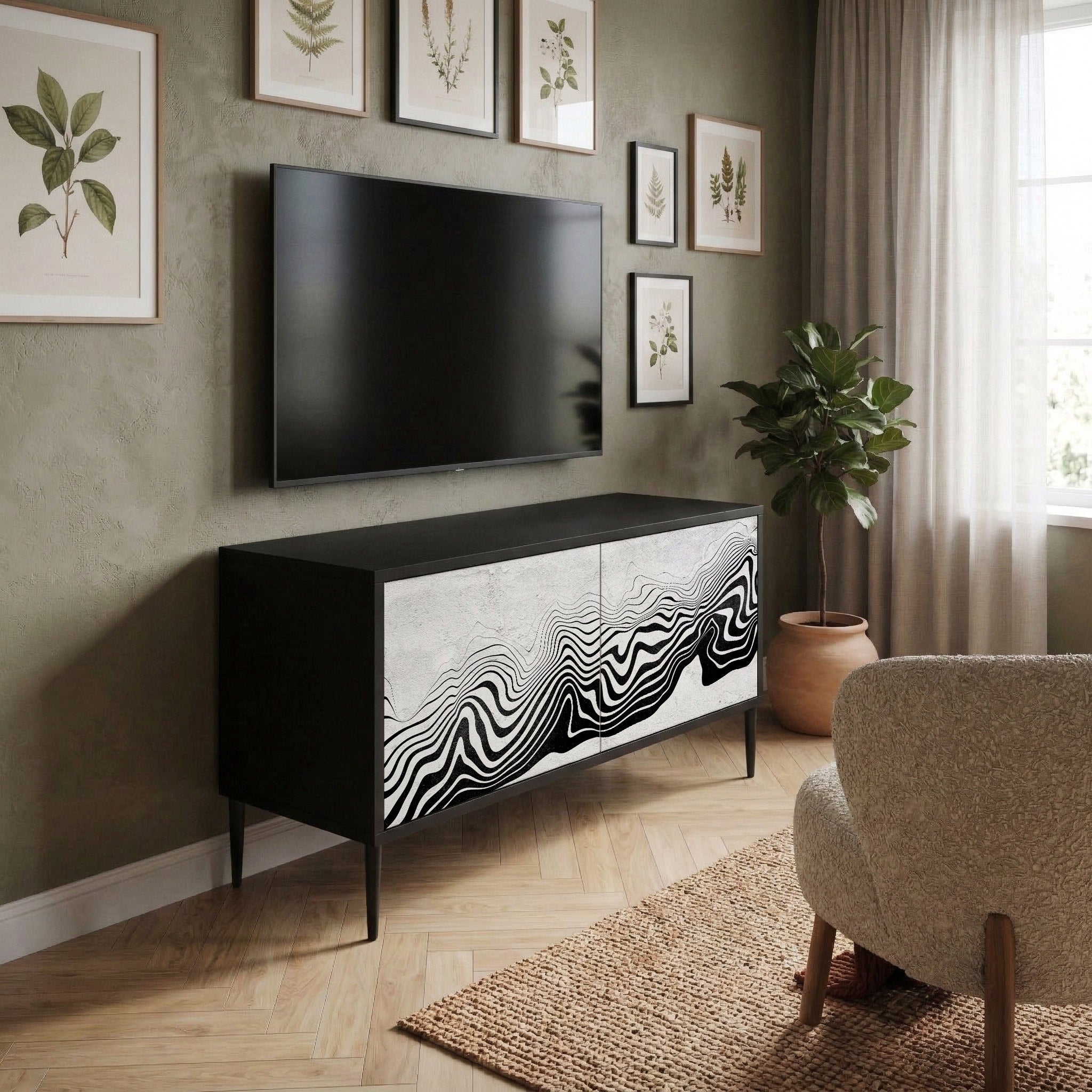 MONOCHROME MIRAGE Móvel de TV Compacto de 2 Portas