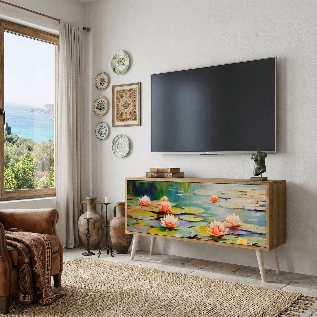 BLOOMING WATERS Móvel de TV Compacto de 2 Portas
