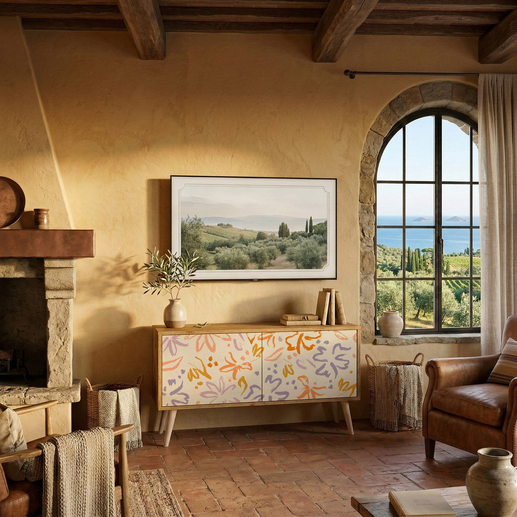 SPRING WHIMSY Compact 2-Door TV Cabinet