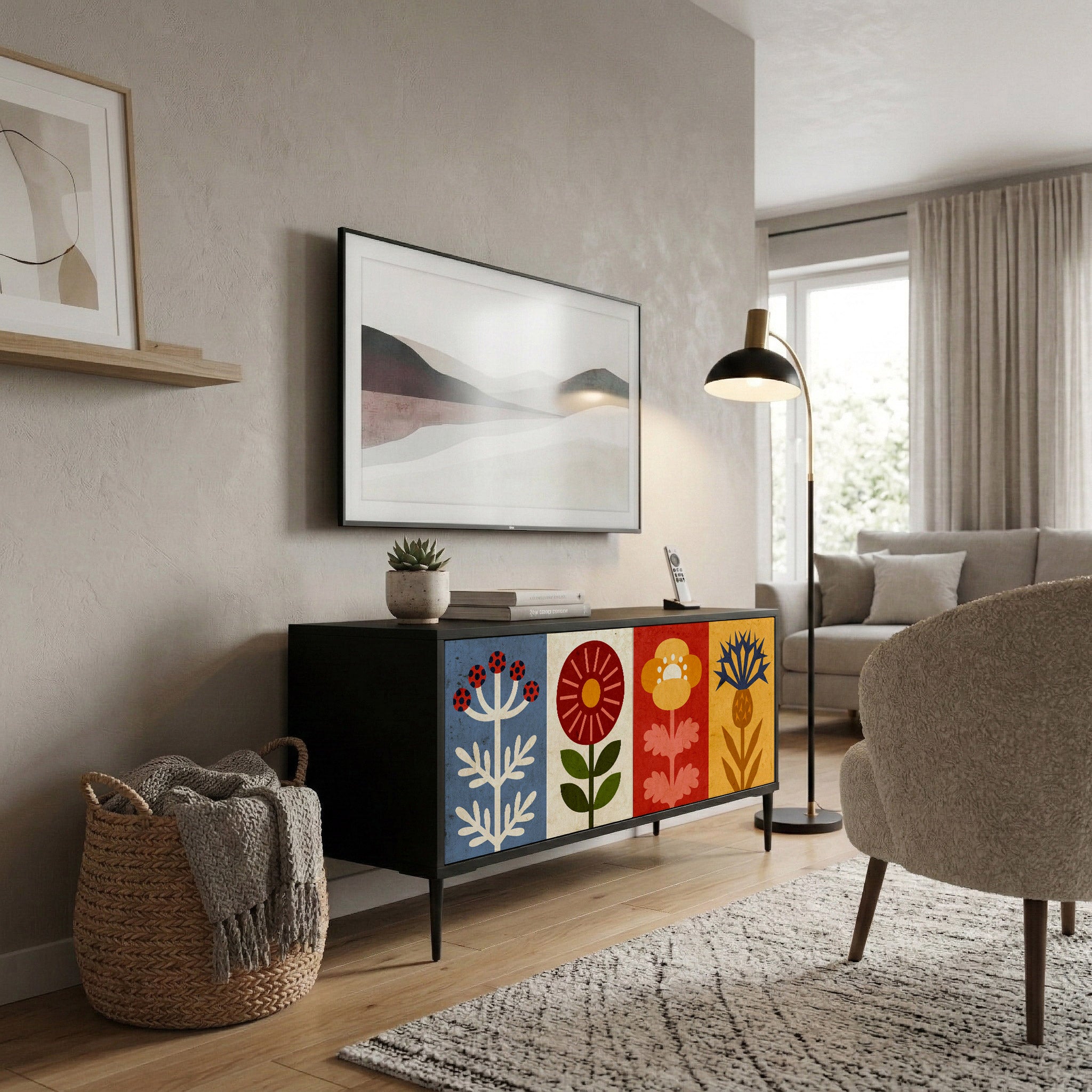 SCANDIC FLOWERET Compact 2-Door TV Cabinet